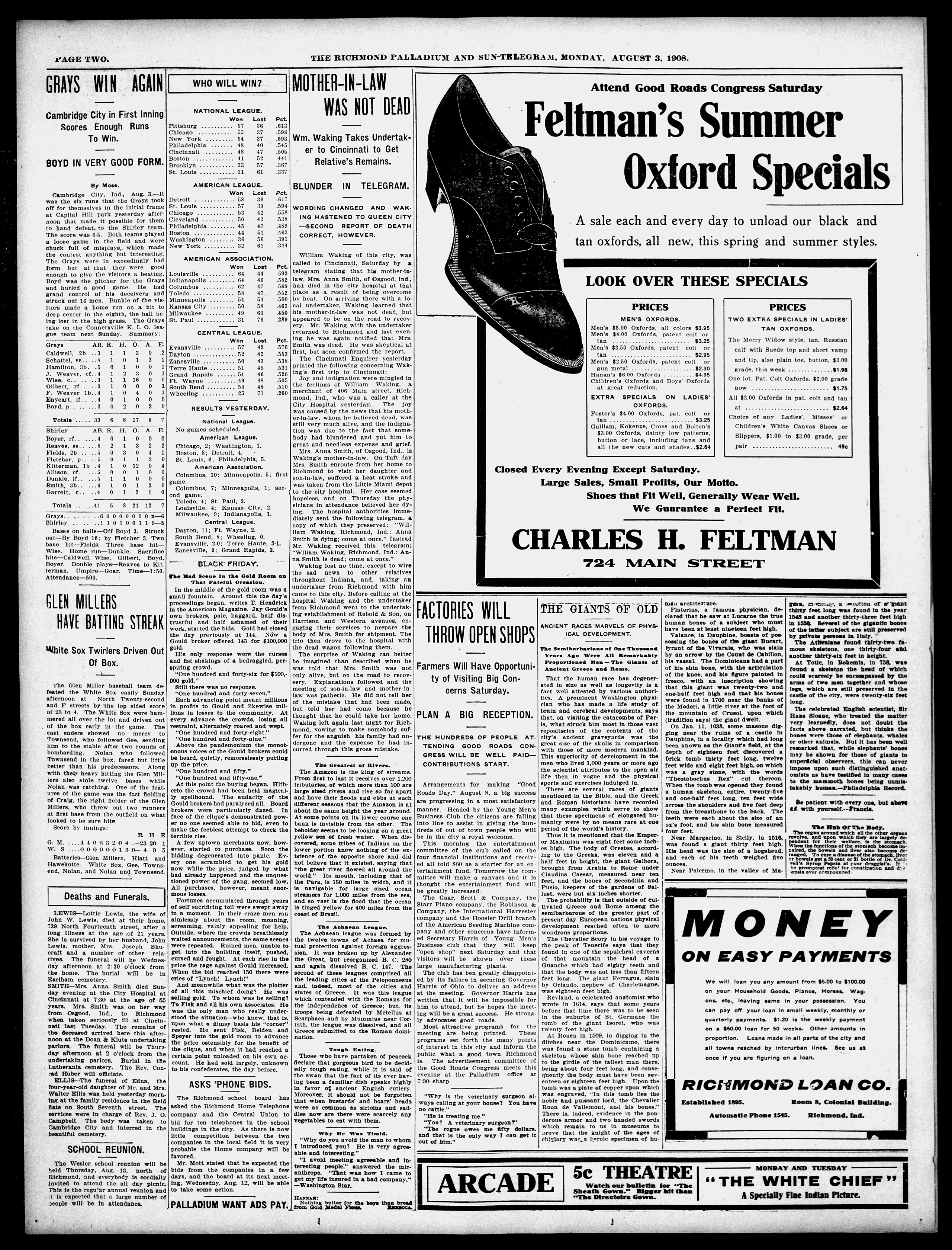 Image 2 of The Richmond palladium and sun-telegram (Richmond, Ind.), August 3, 1908