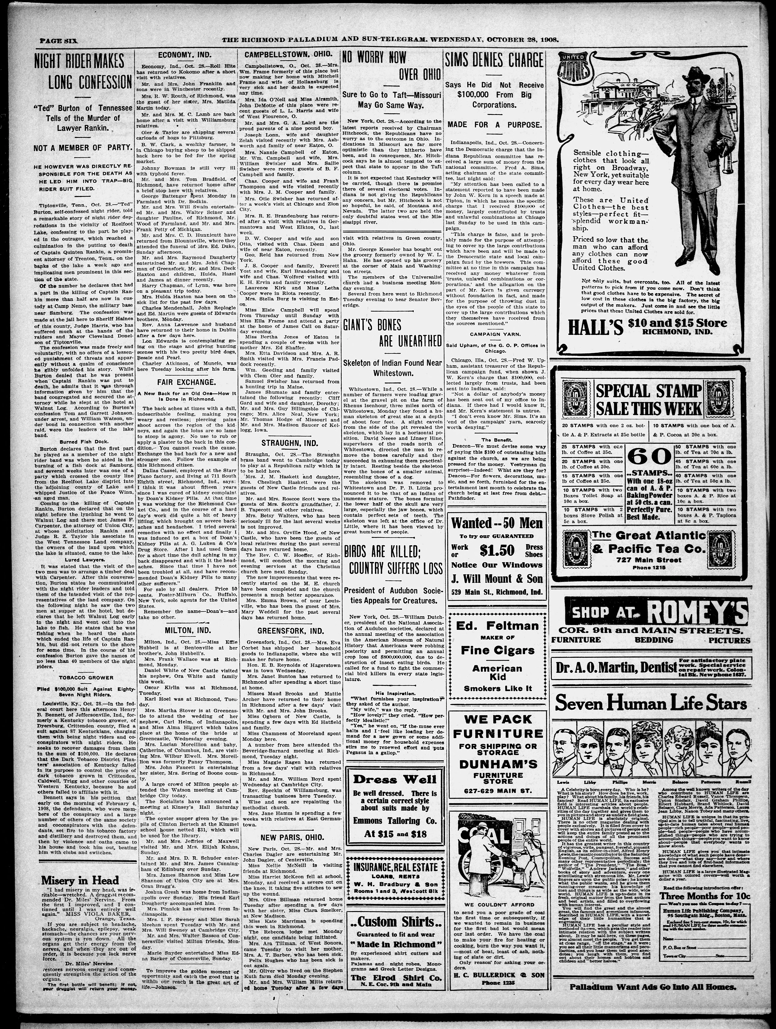 Image 6 of The Richmond palladium and sun-telegram (Richmond, Ind.), October 28, 1908