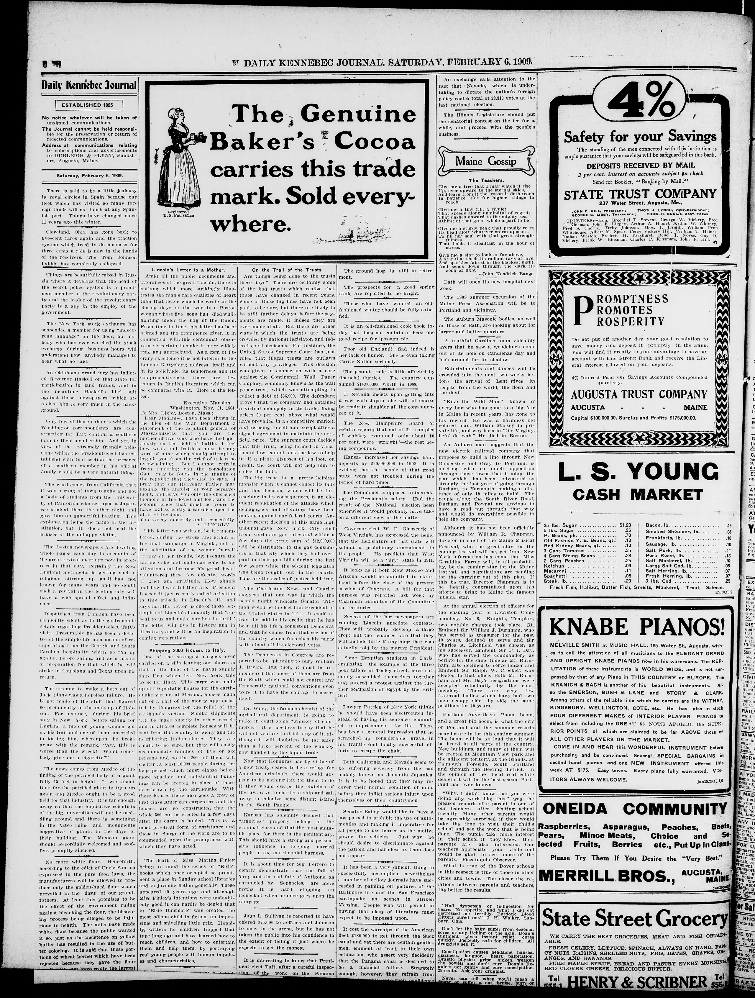 Image 6 of Daily Kennebec journal (Augusta, Me.), February 6, 1909