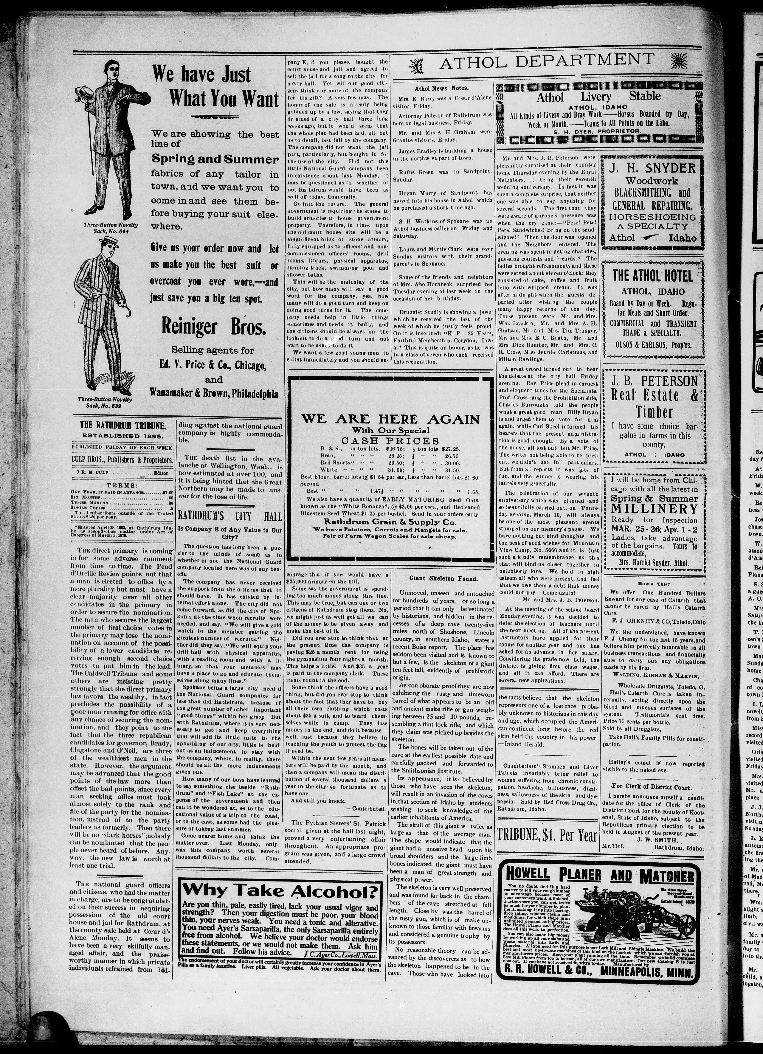 Image 2 of The Rathdrum tribune (Rathdrum, Idaho), March 18, 1910