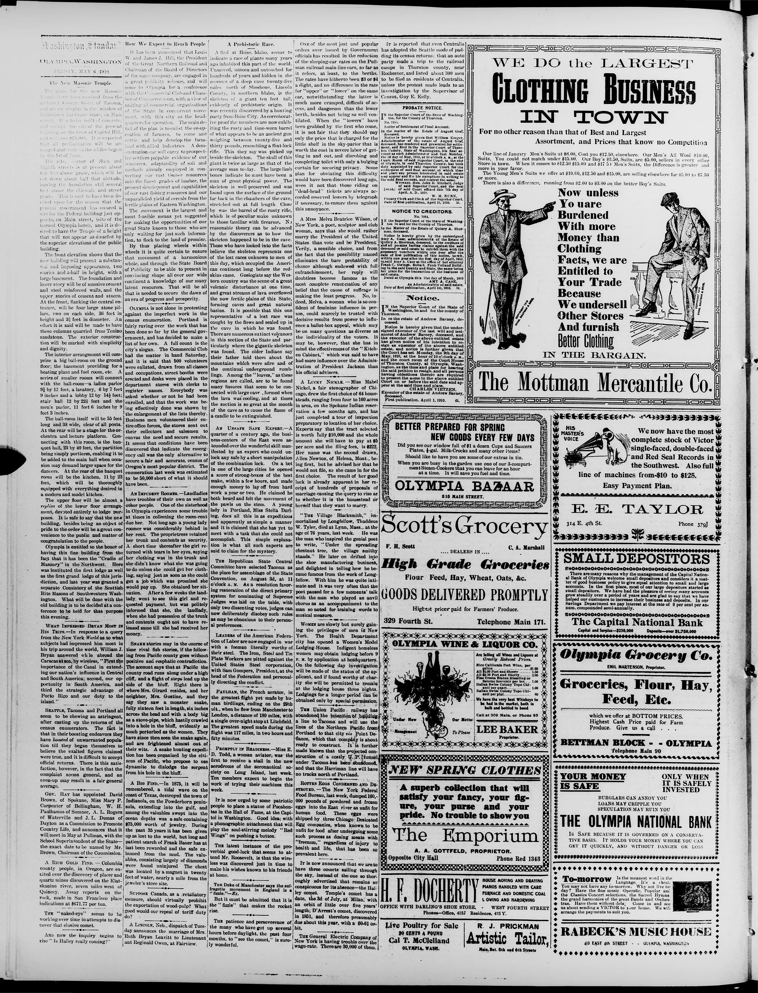 Image 2 of Washington standard (Olympia, Wash. Territory), May 6, 1910