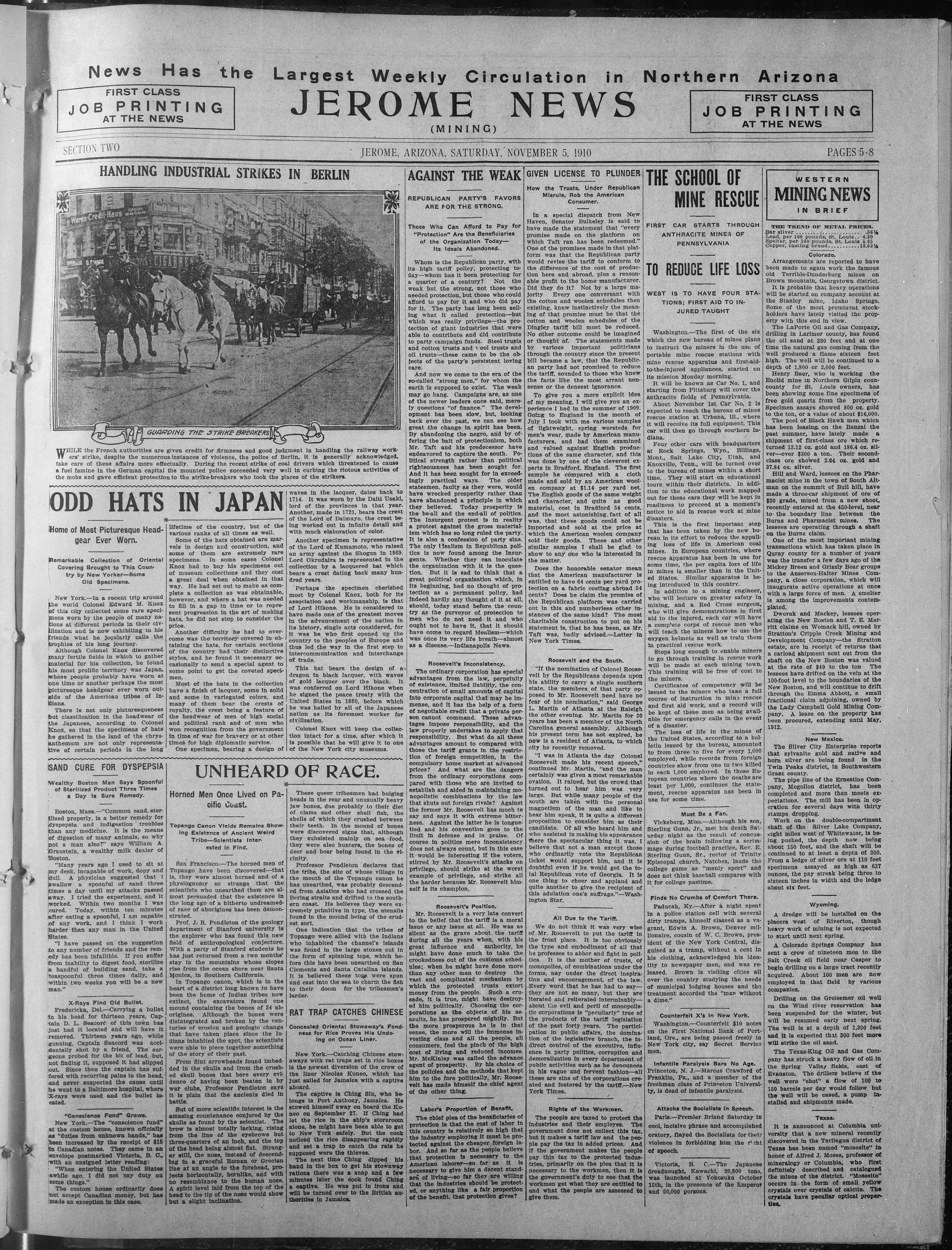 Image 5 of Jerome news (Jerome, Yavapai County, Ariz.), November 5, 1910, (Section Two)