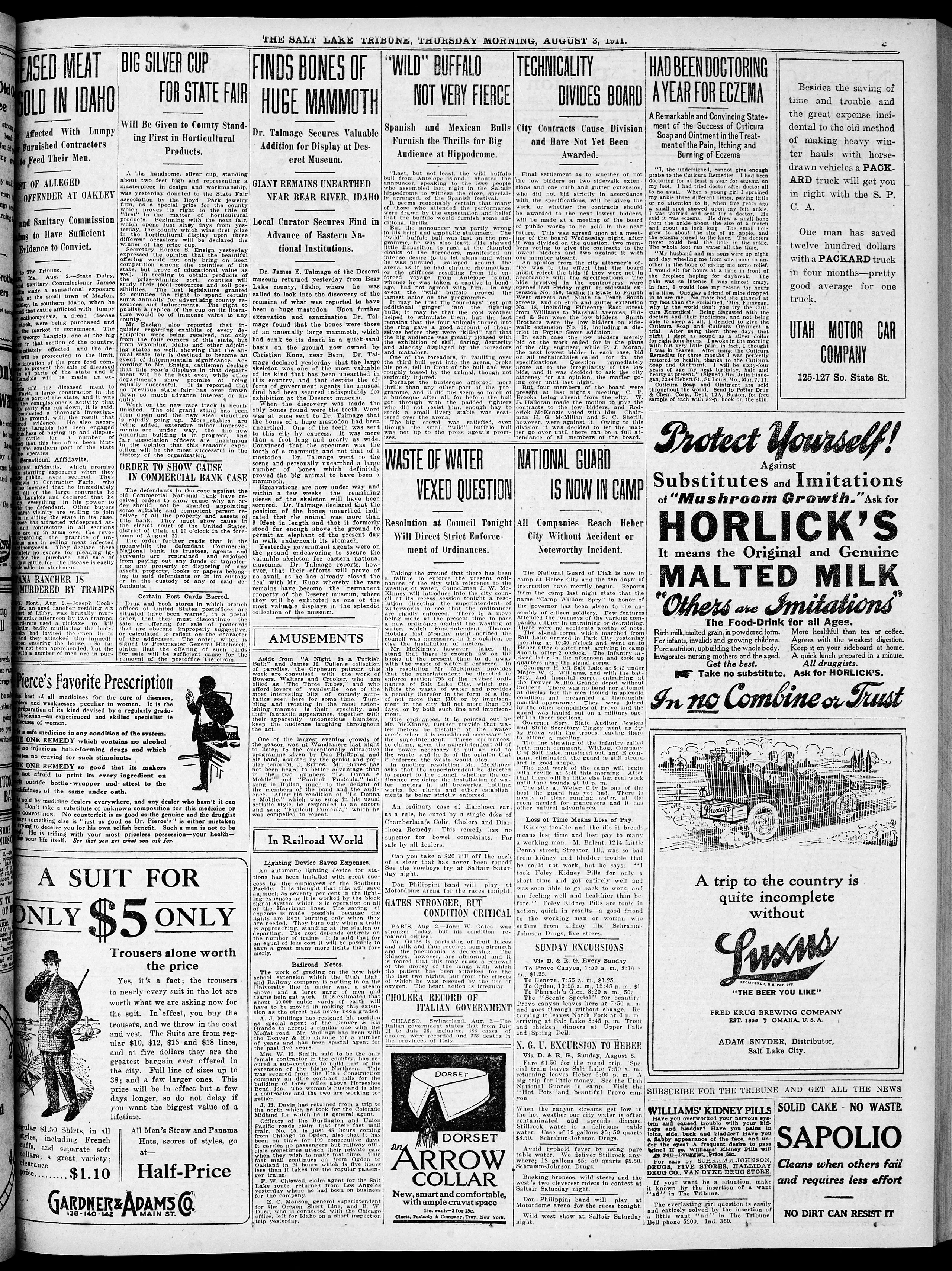 Image 3 of The Salt Lake tribune (Salt Lake City, Utah), August 3, 1911
