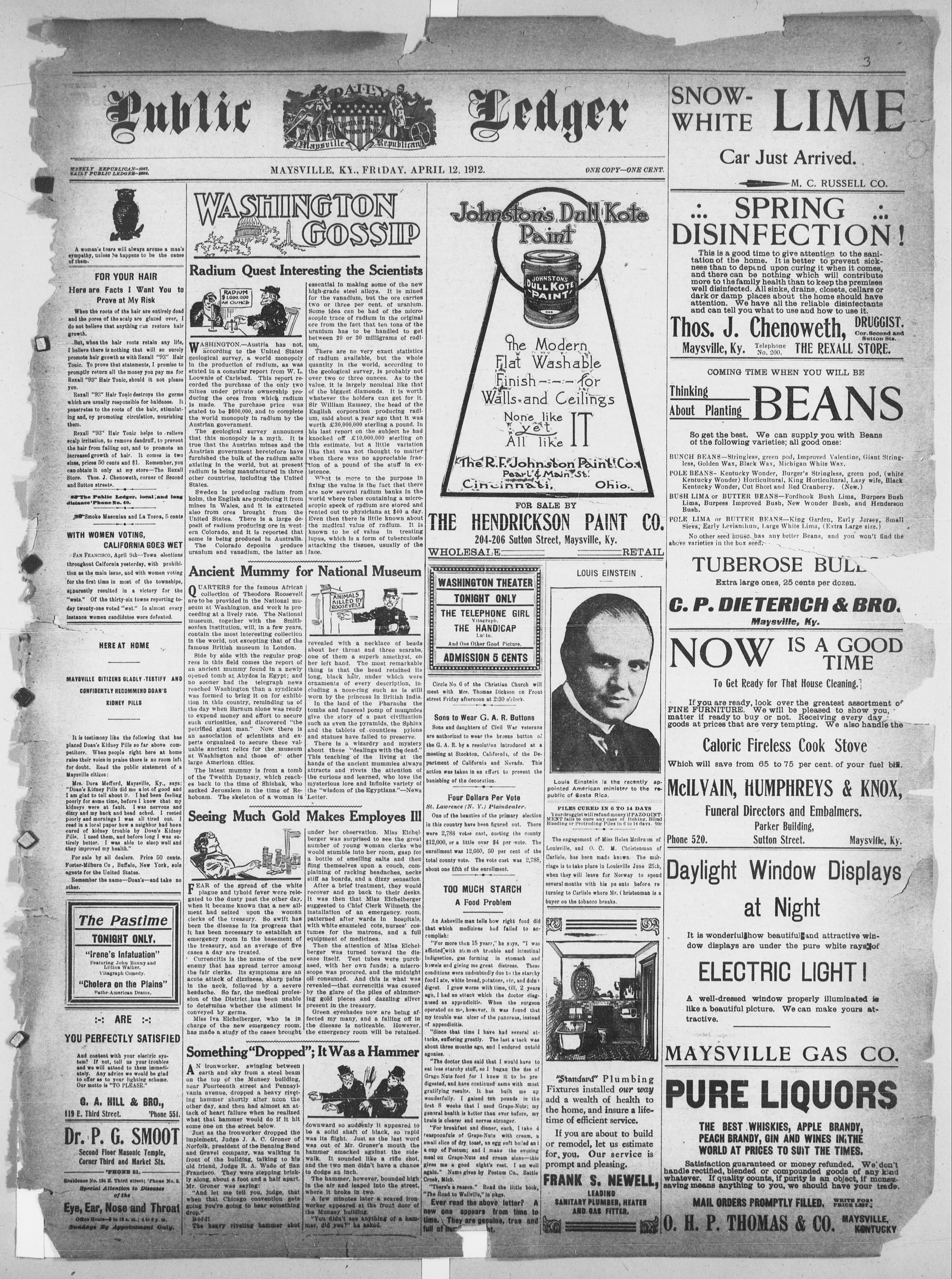 Image 3 of Daily public ledger (Maysville, Ky.), April 12, 1912