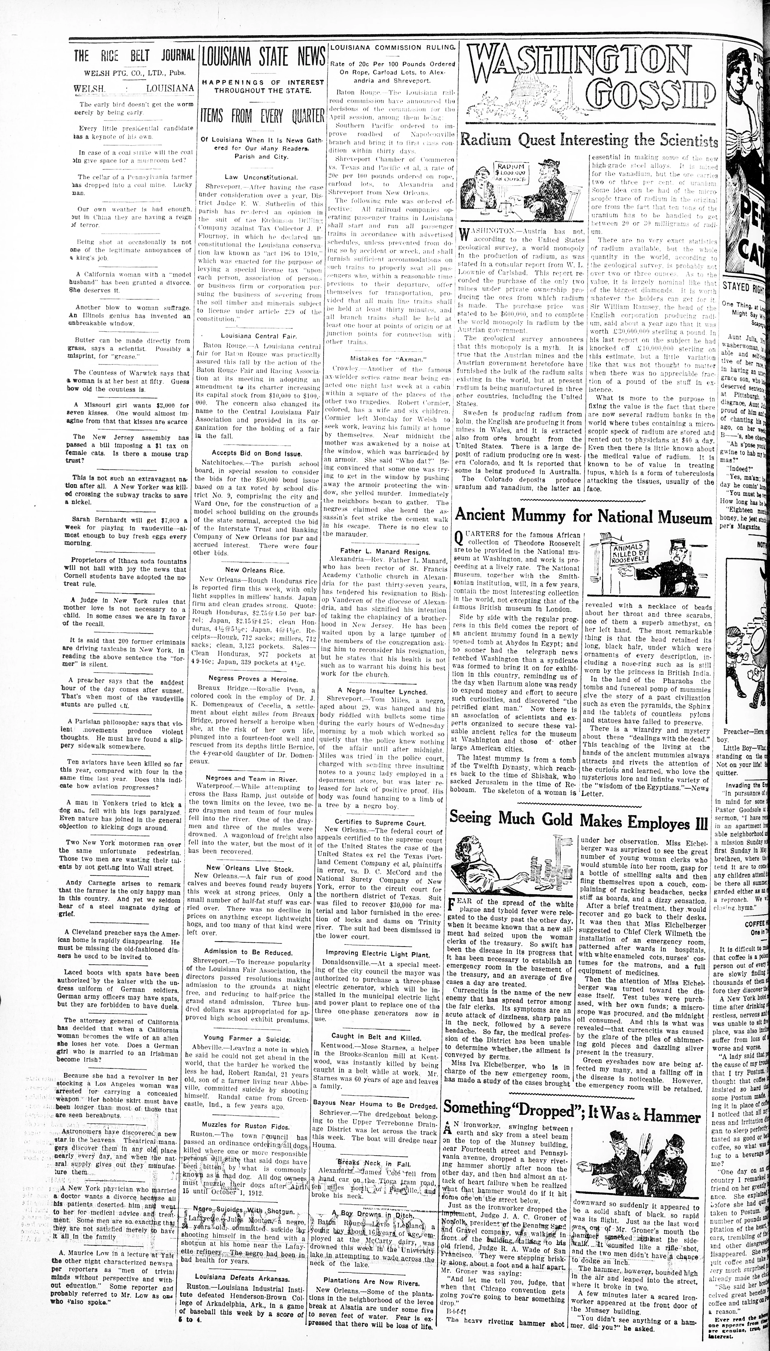 Image 2 of The Rice belt journal (Welsh, Calcasieu Parish, La.), April 19, 1912