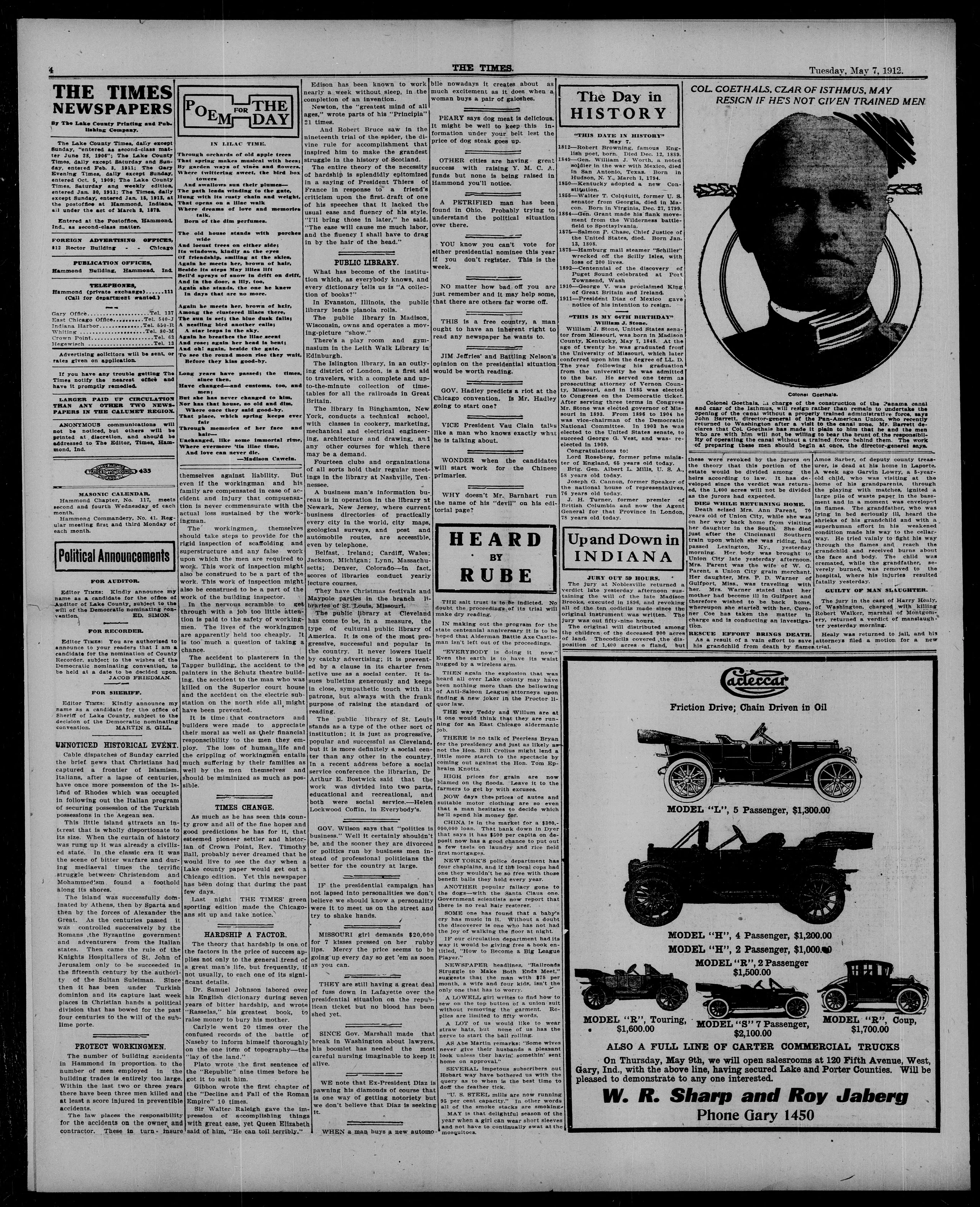 Image 4 of The Lake County times (Hammond, Ind.), May 7, 1912, (EVENING EDITION)