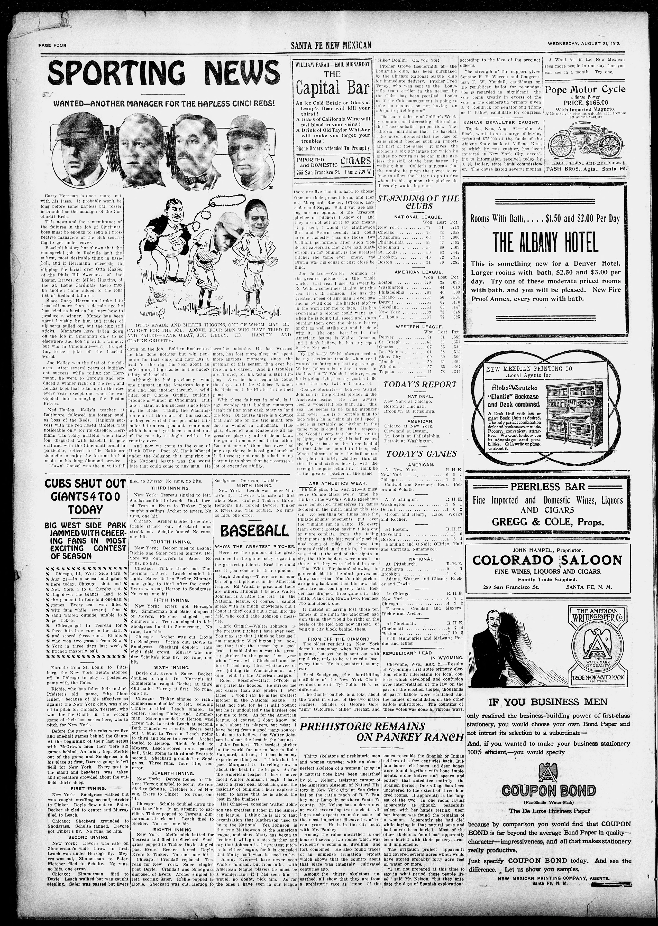 Image 4 of Santa Fe new Mexican (Santa Fe, N.M.), August 21, 1912