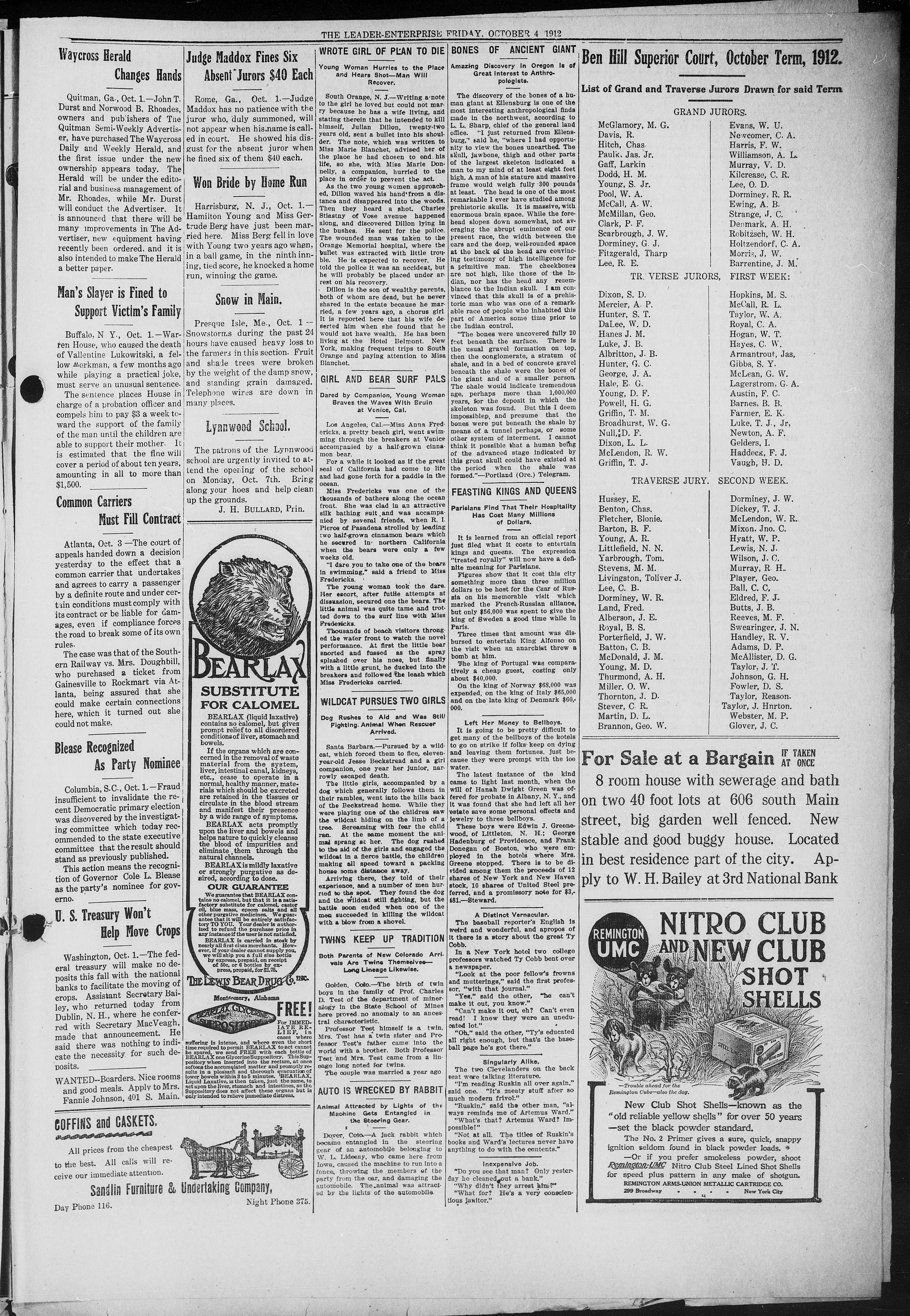 Image 3 of The leader-enterprise (Fitzgerald, Ben Hill County Georgia.), October 4, 1912