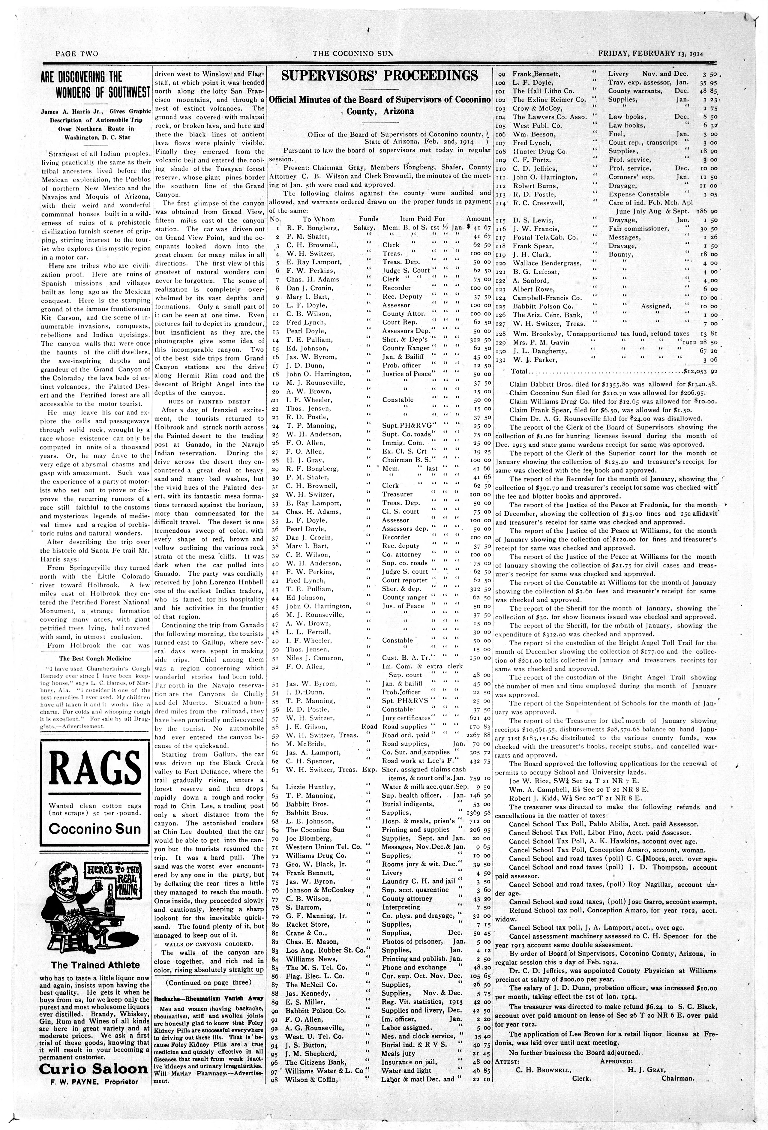Image 2 of The Coconino sun (Flagstaff, Ariz.), February 13, 1914
