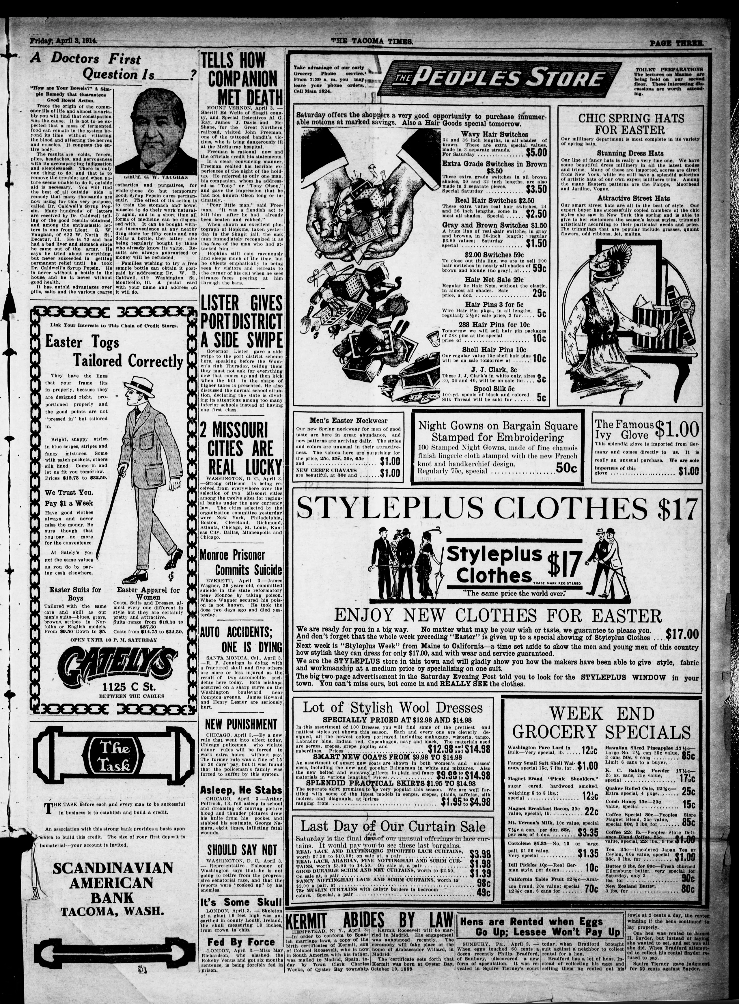 Image 3 of The Tacoma times (Tacoma, Wash.), April 3, 1914