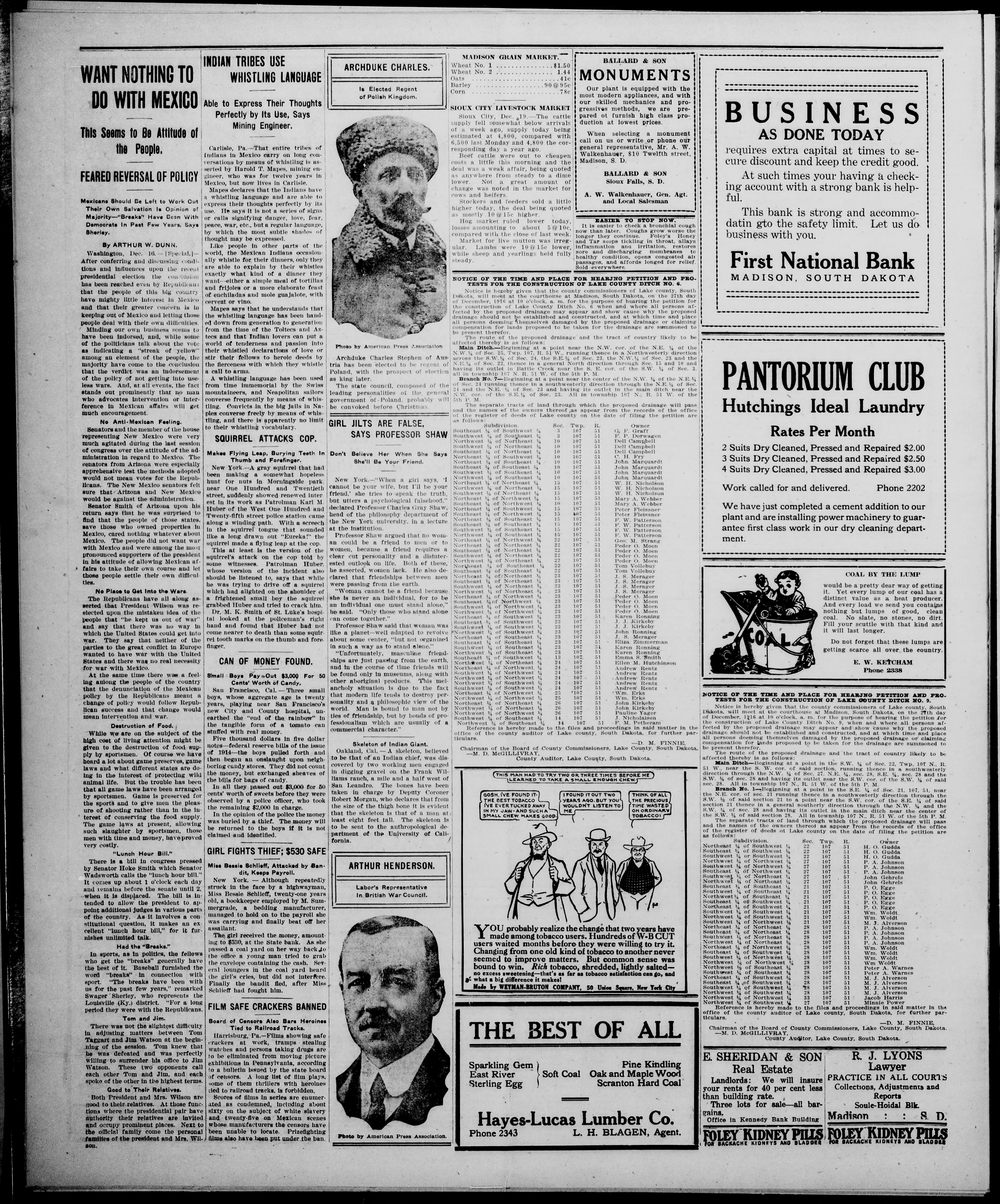Image 4 of The Madison daily leader (Madison, S.D.), December 19, 1916