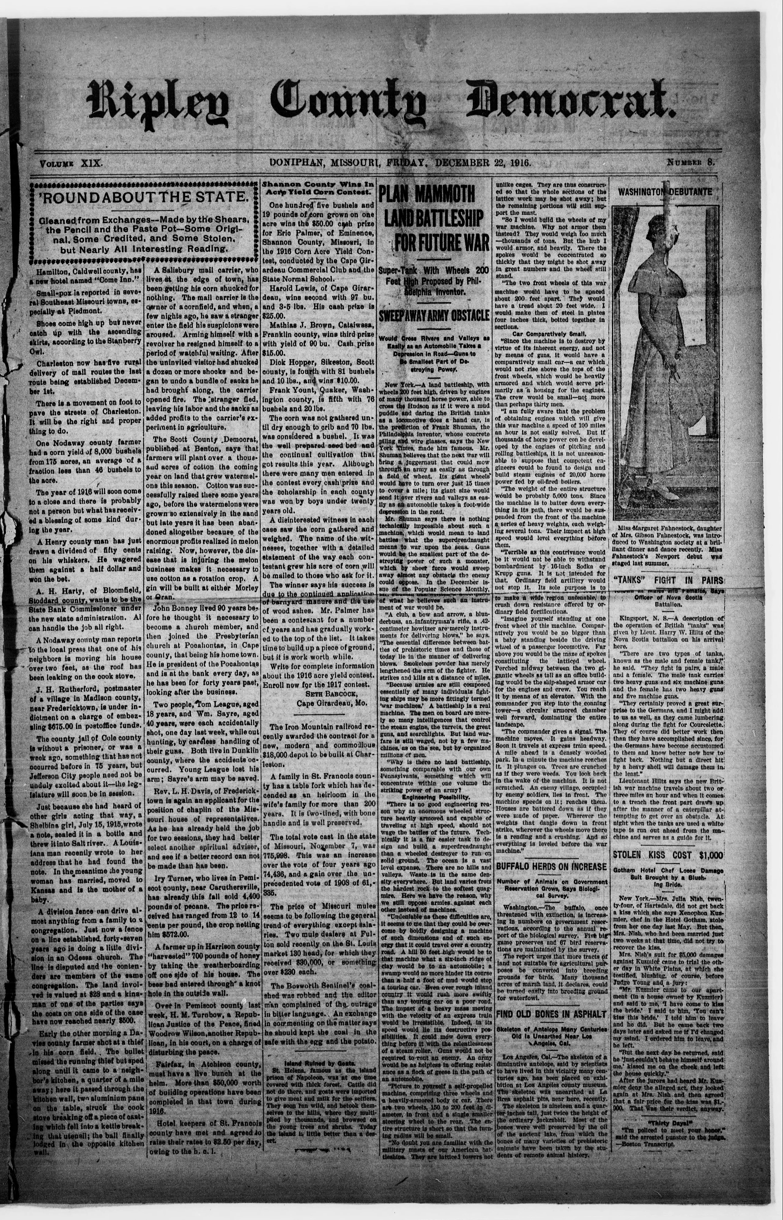 Image 1 of Ripley County democrat (Doniphan, Mo.), December 22, 1916