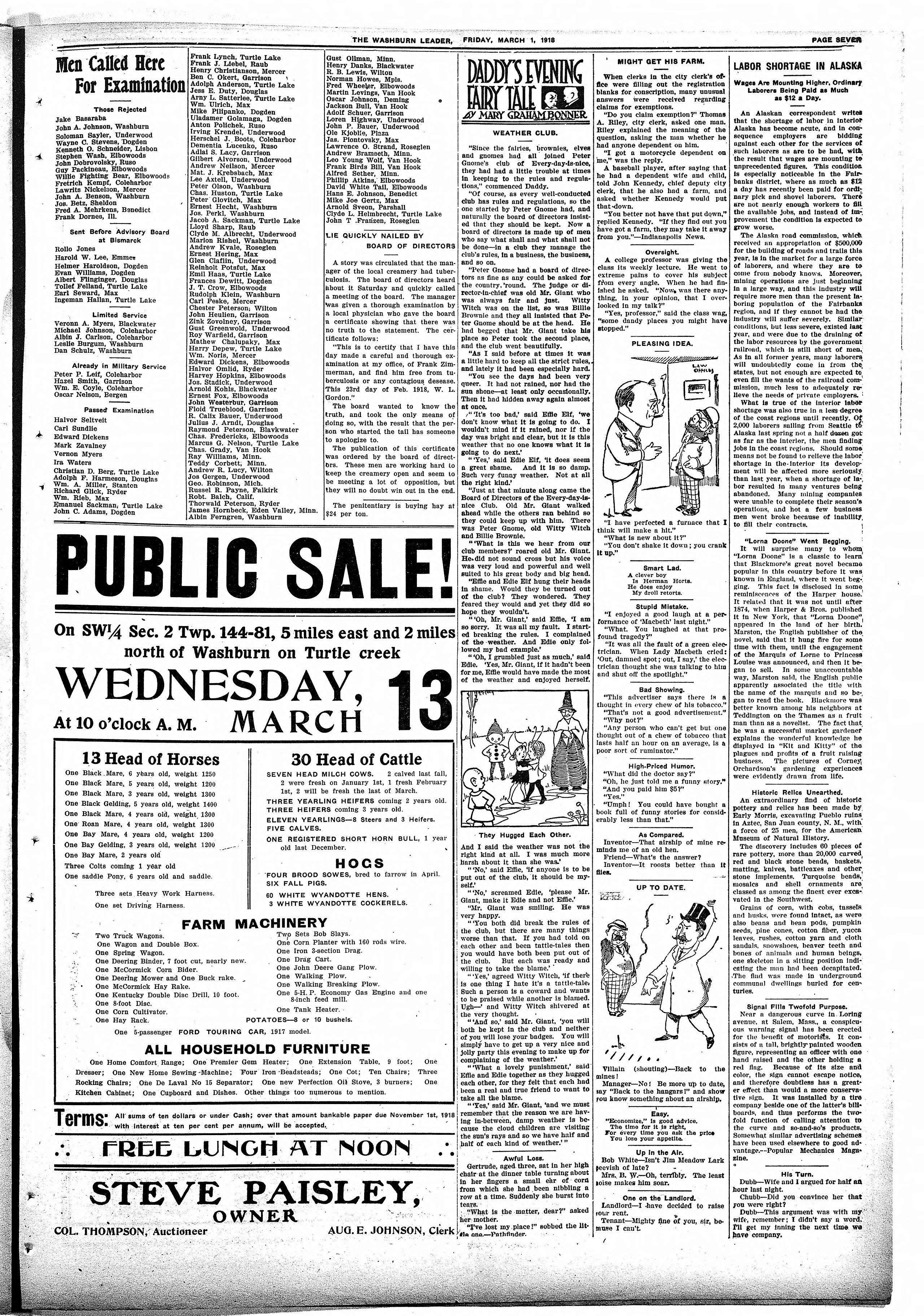 Image 7 of The Washburn leader (Washburn, McLean County, N.D.), March 1, 1918