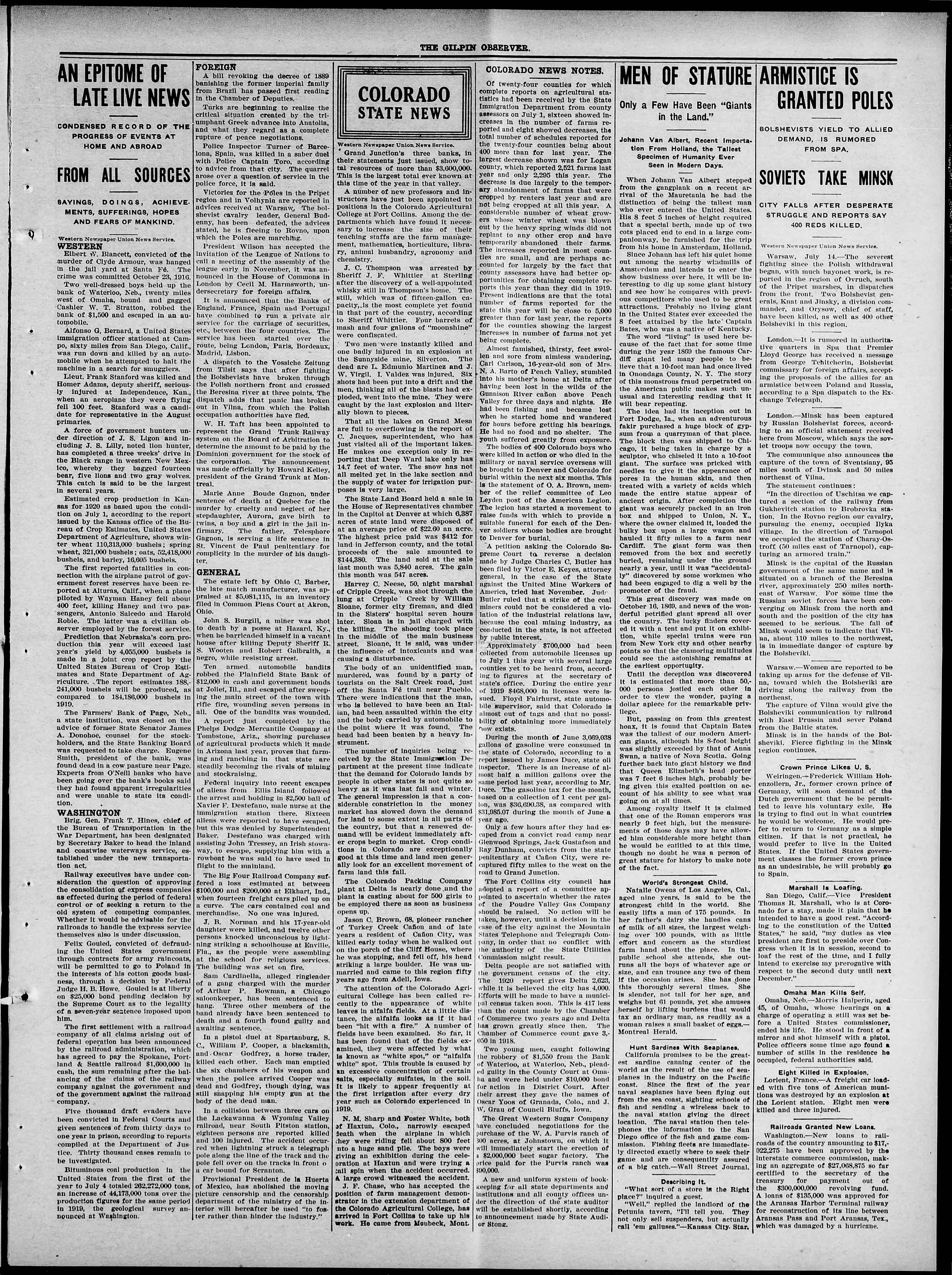 Image 3 of Gilpin observer (Central City, Colo.), July 15, 1920