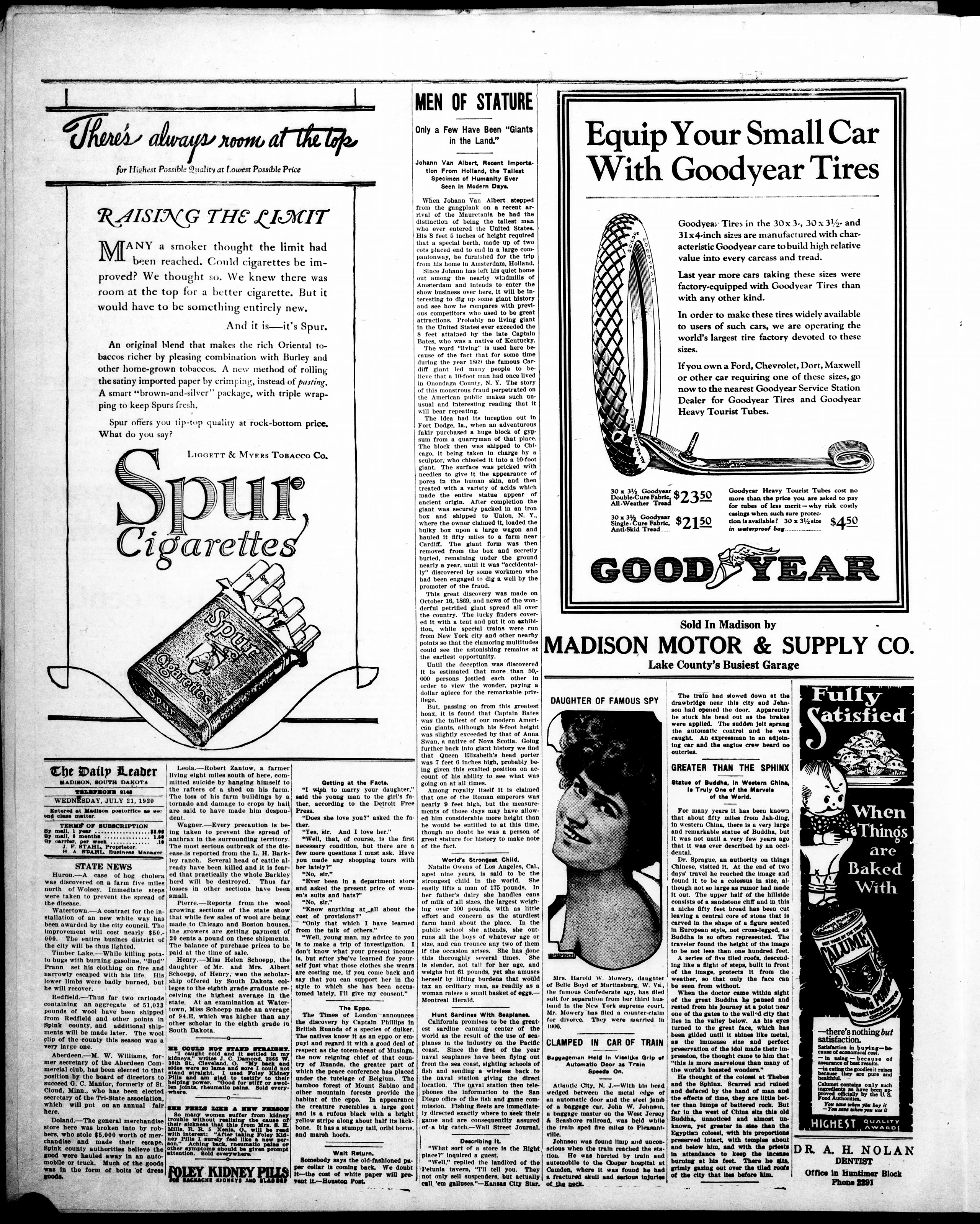 Image 2 of The Madison daily leader (Madison, S.D.), July 21, 1920