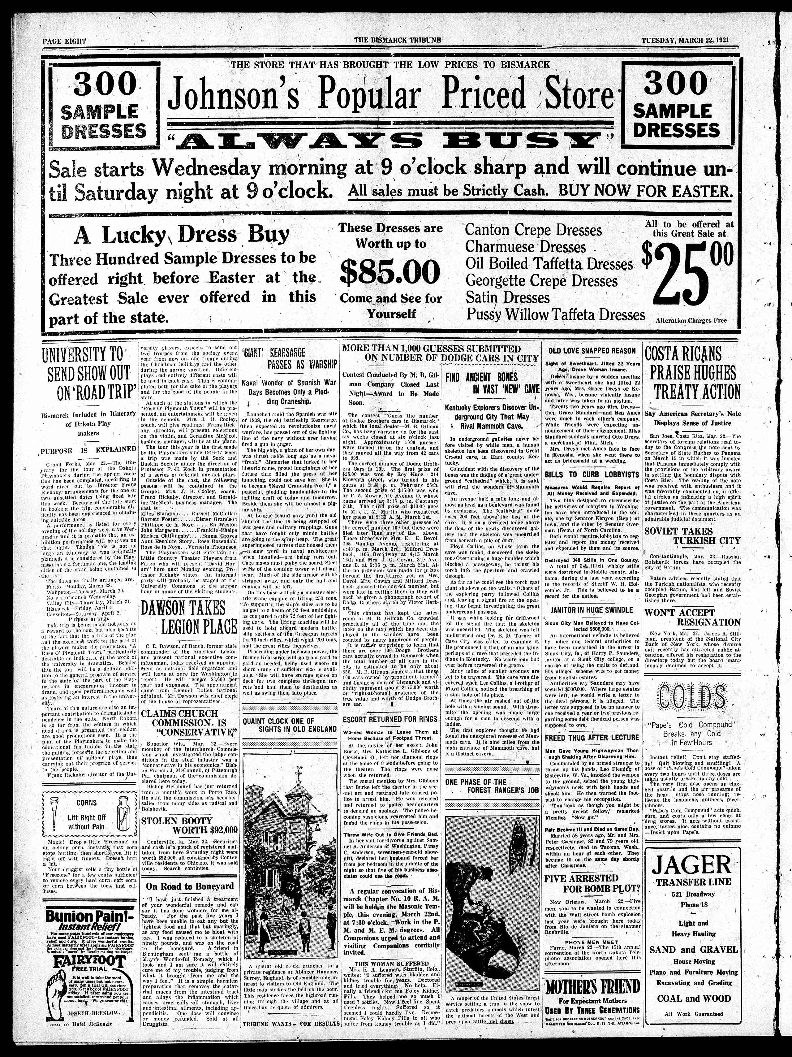 Image 8 of The Bismarck tribune (Bismarck, N.D.), March 22, 1921