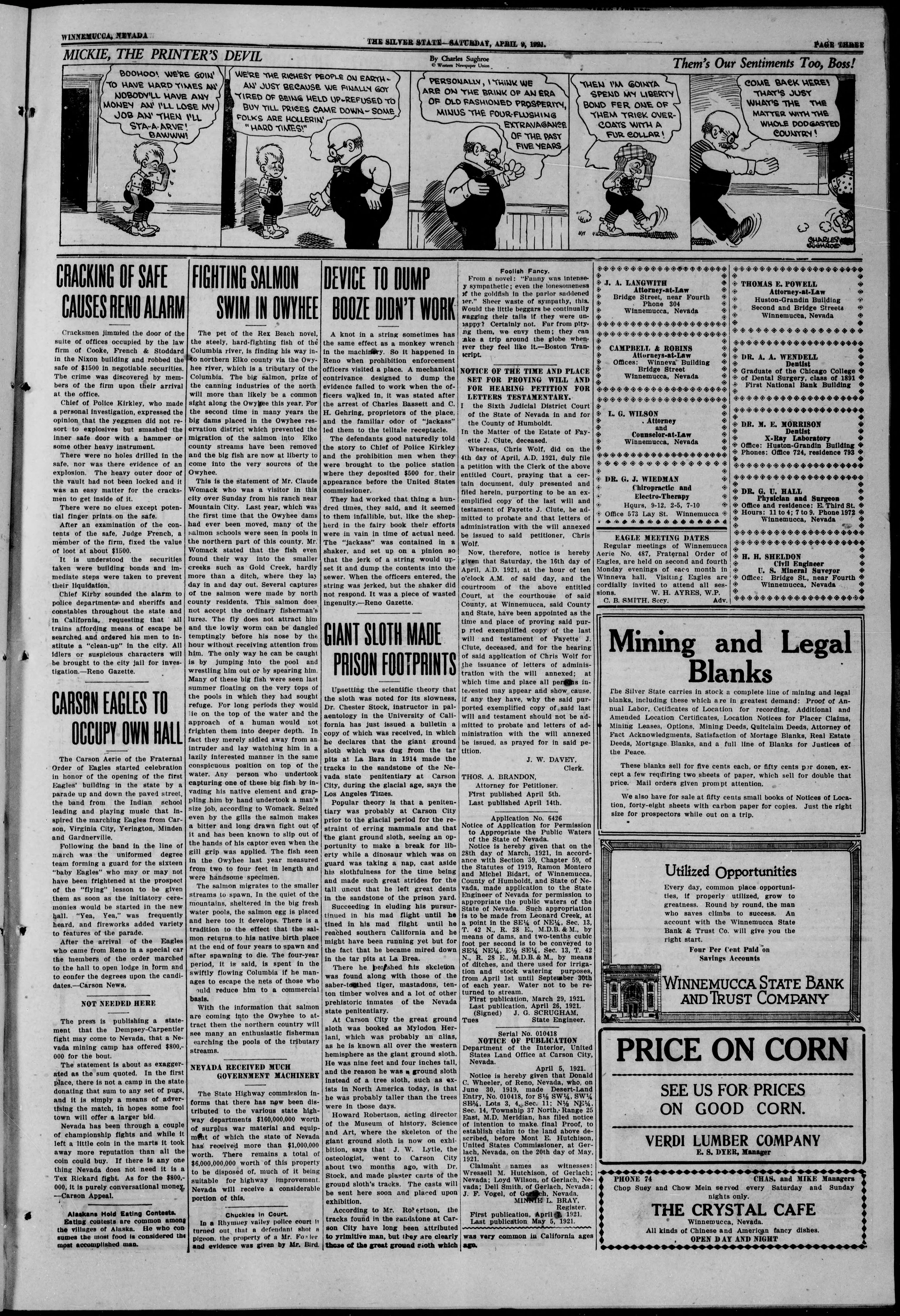 Image 3 of The Silver state (Winnemucca, Nev.), April 9, 1921
