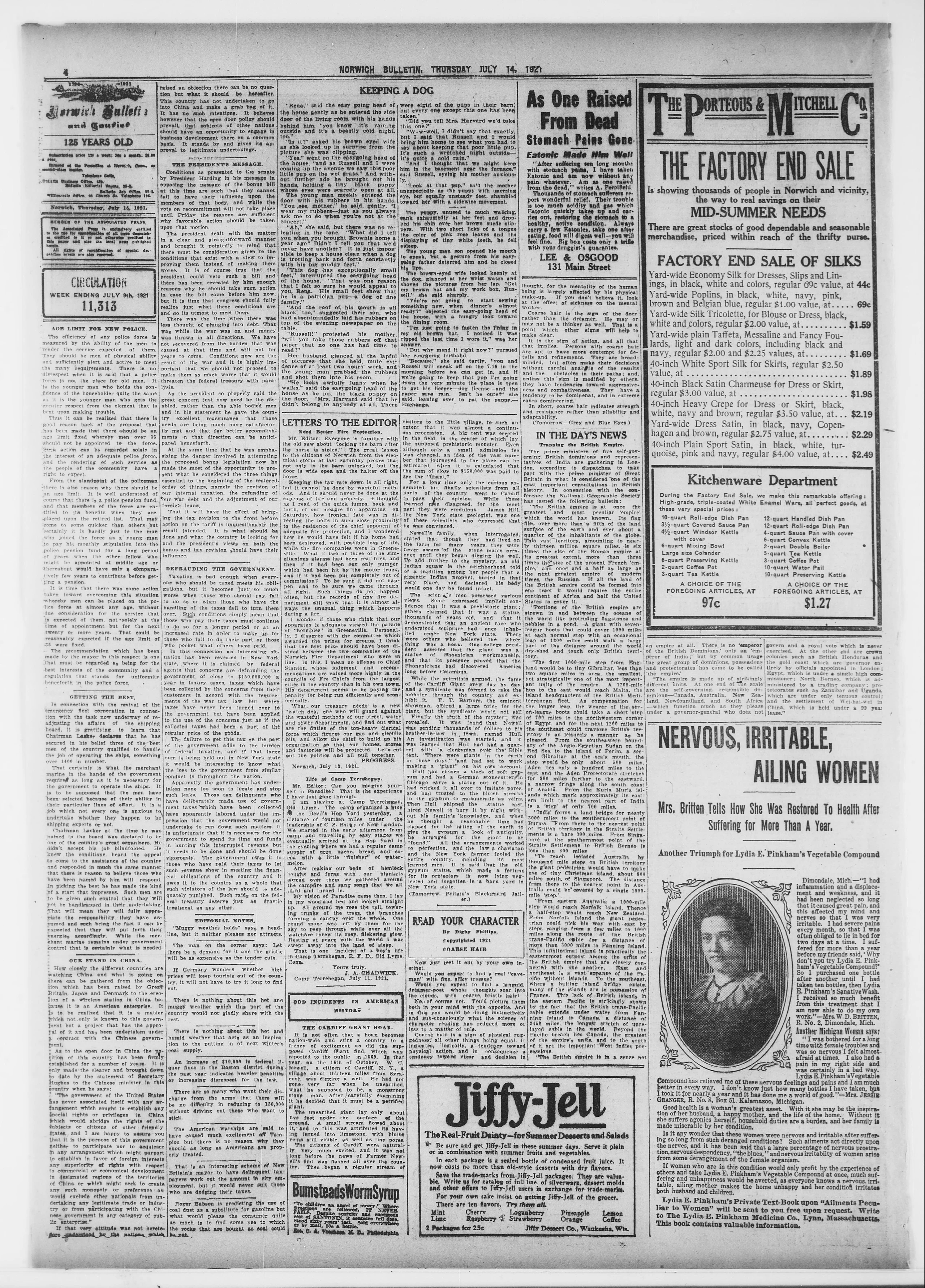 Image 4 of Norwich bulletin (Norwich, Conn.), July 14, 1921