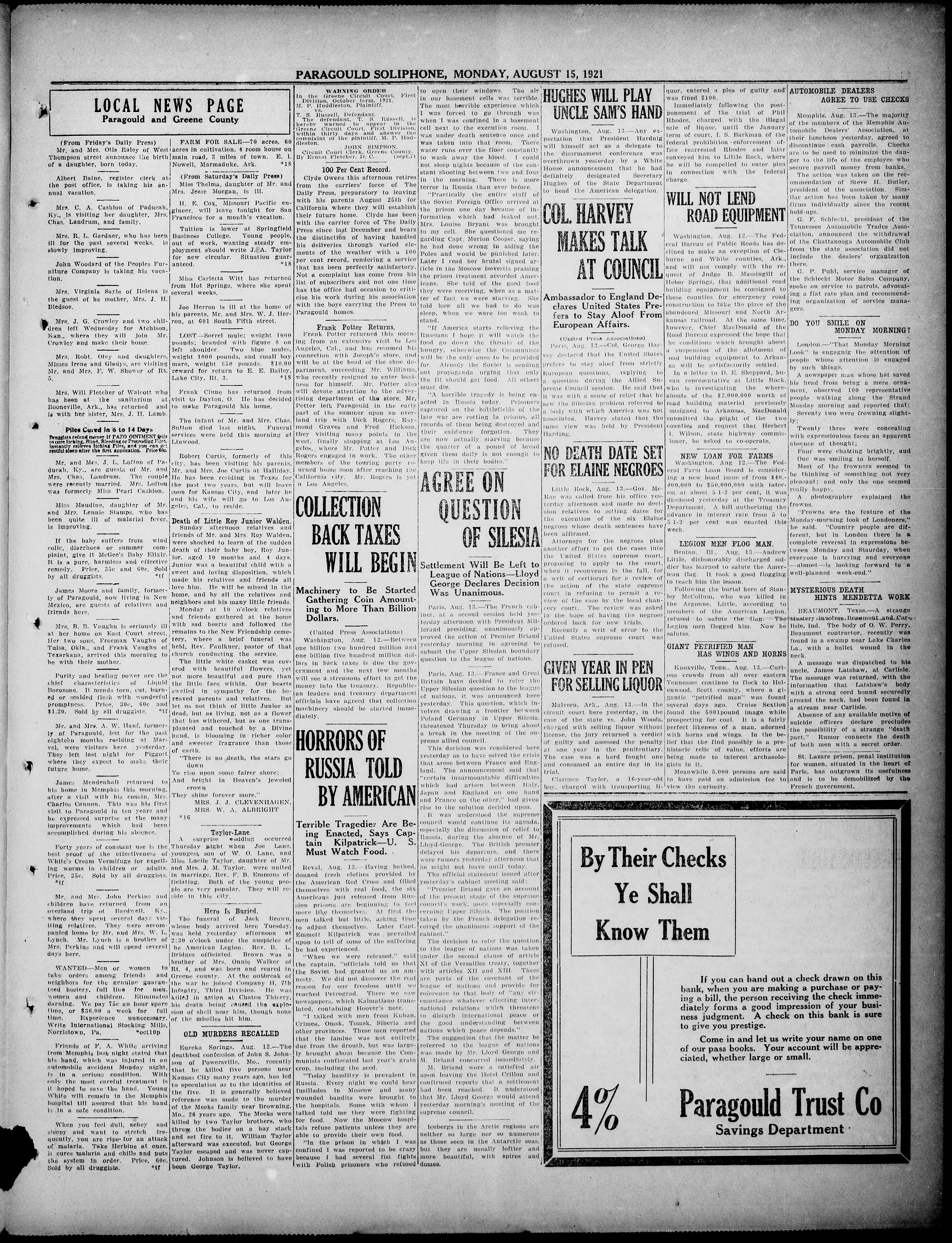 Image 3 of Paragould soliphone (Paragould, Ark.), August 15, 1921