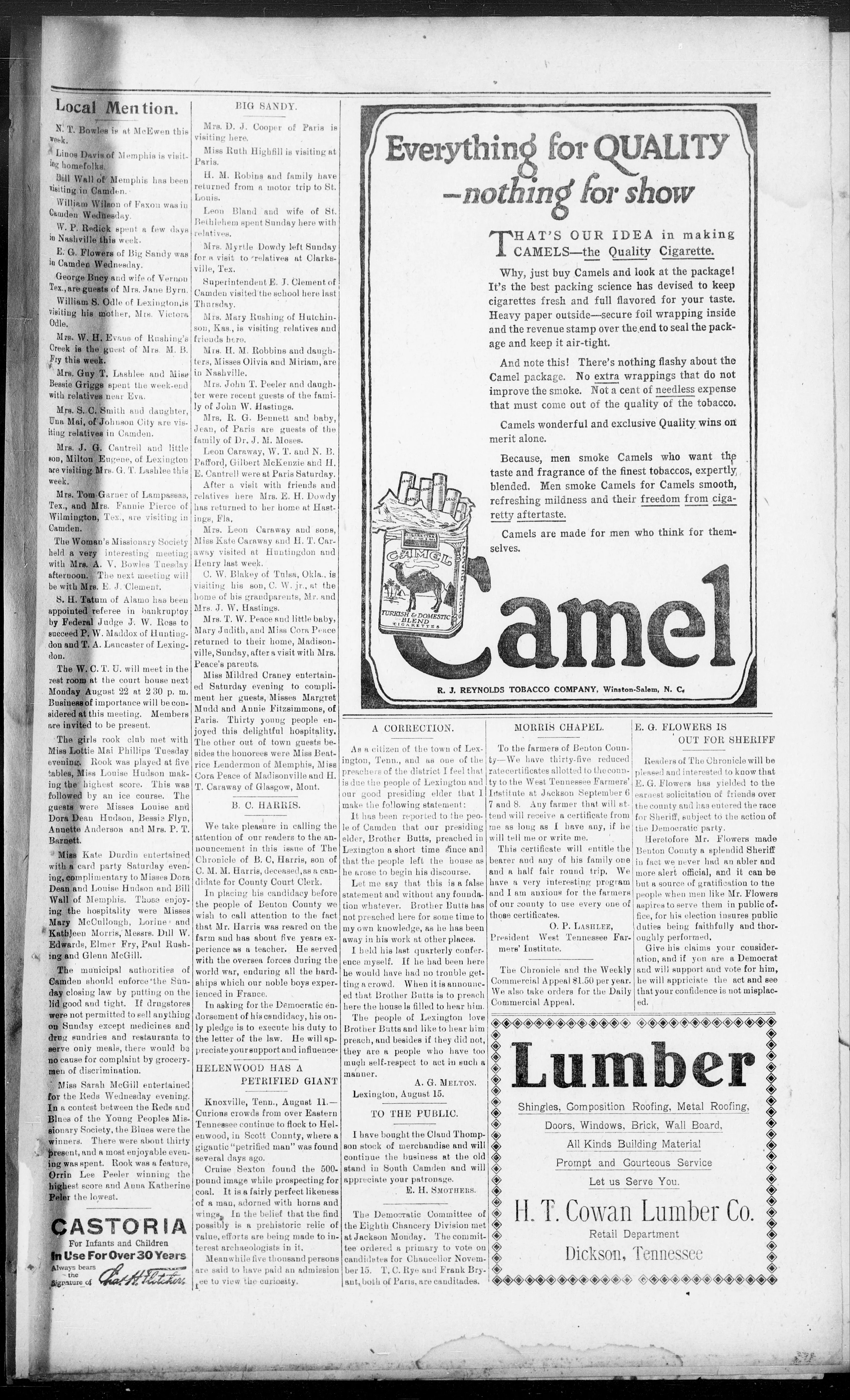 Image 3 of The Camden chronicle (Camden, Tenn.), August 19, 1921