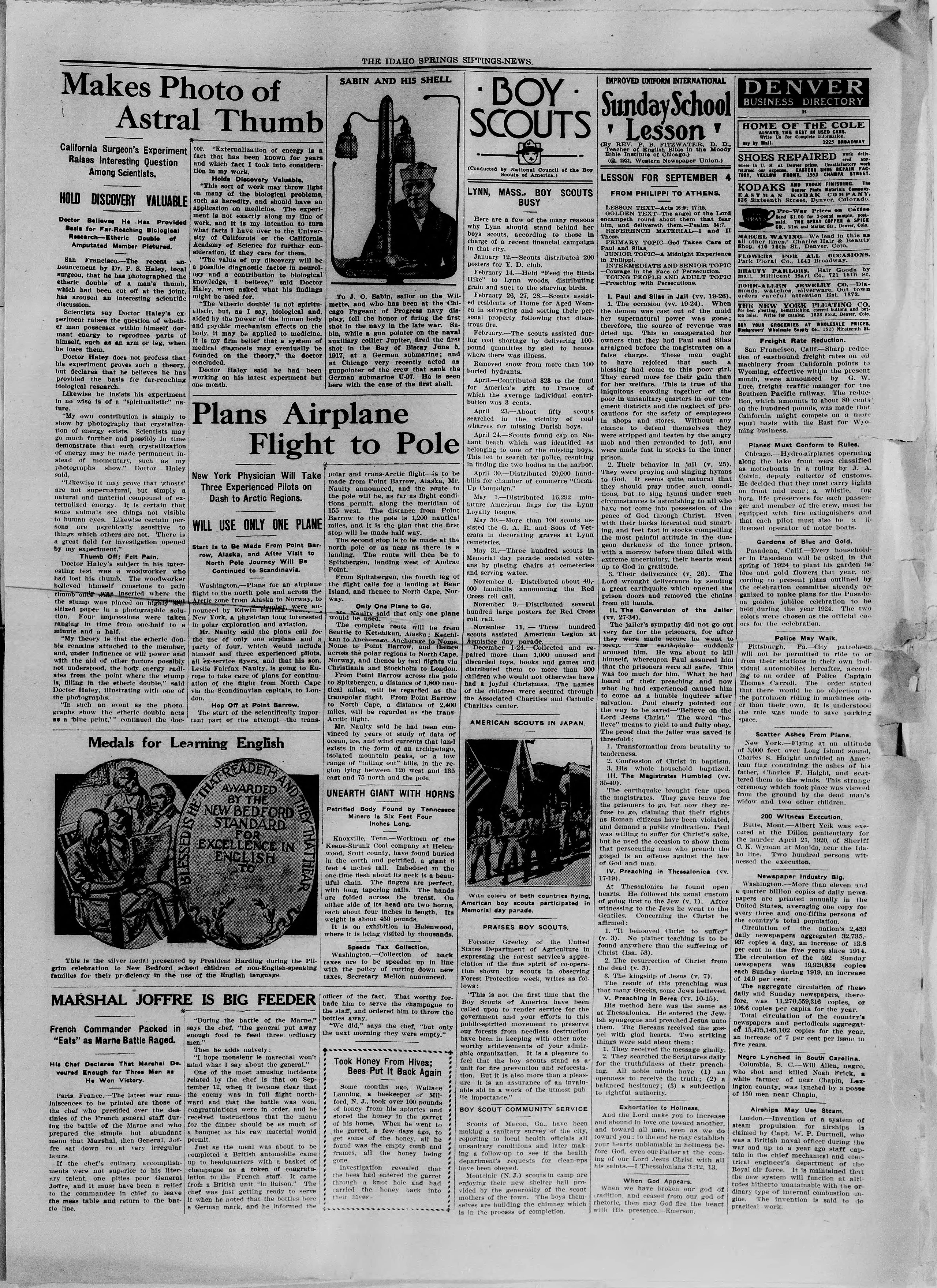 Image 3 of The Idaho Springs siftings-news (Idaho Springs, Colo.), September 2, 1921