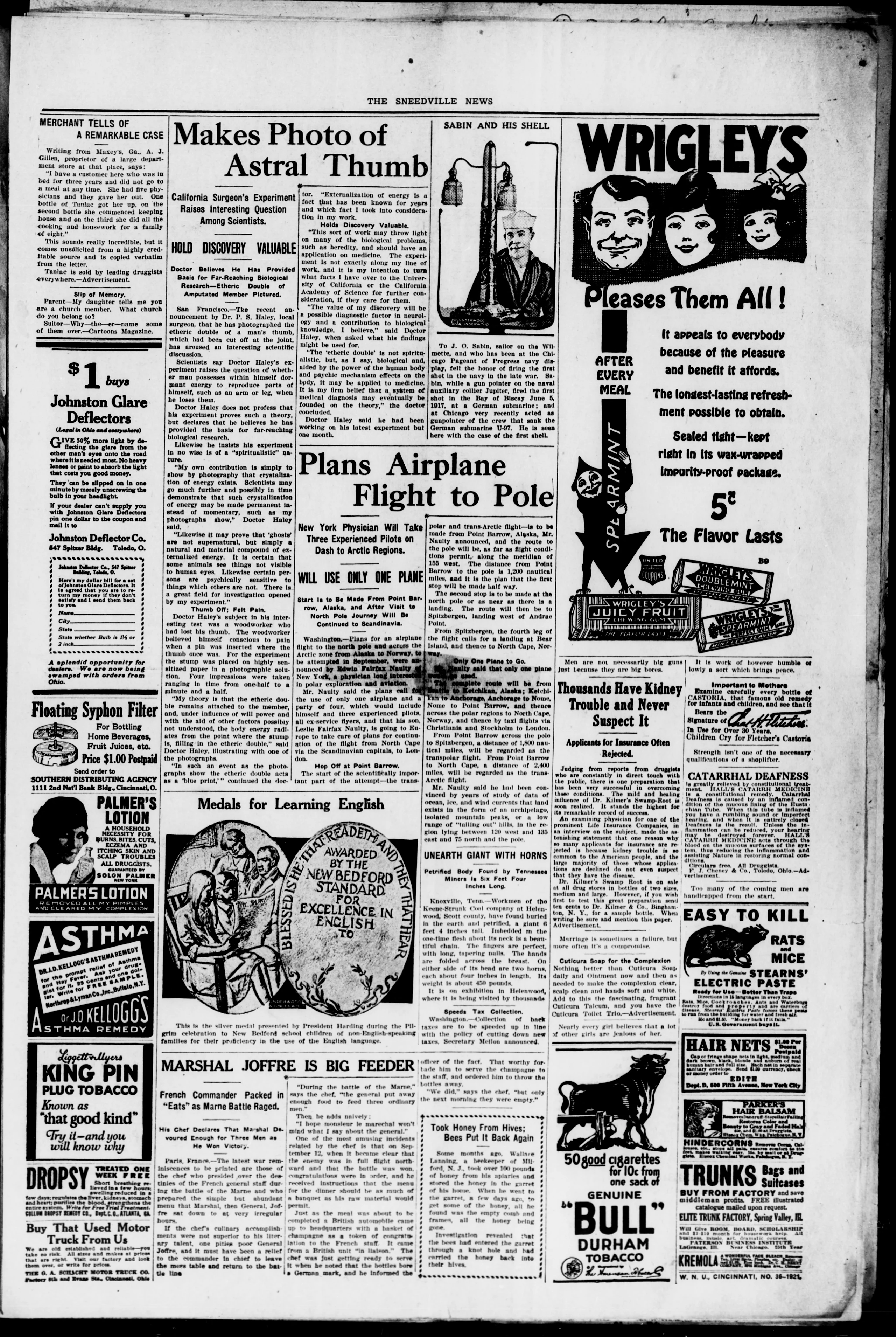 Image 3 of The Sneedville news (Sneedville, Tenn.), September 2, 1921