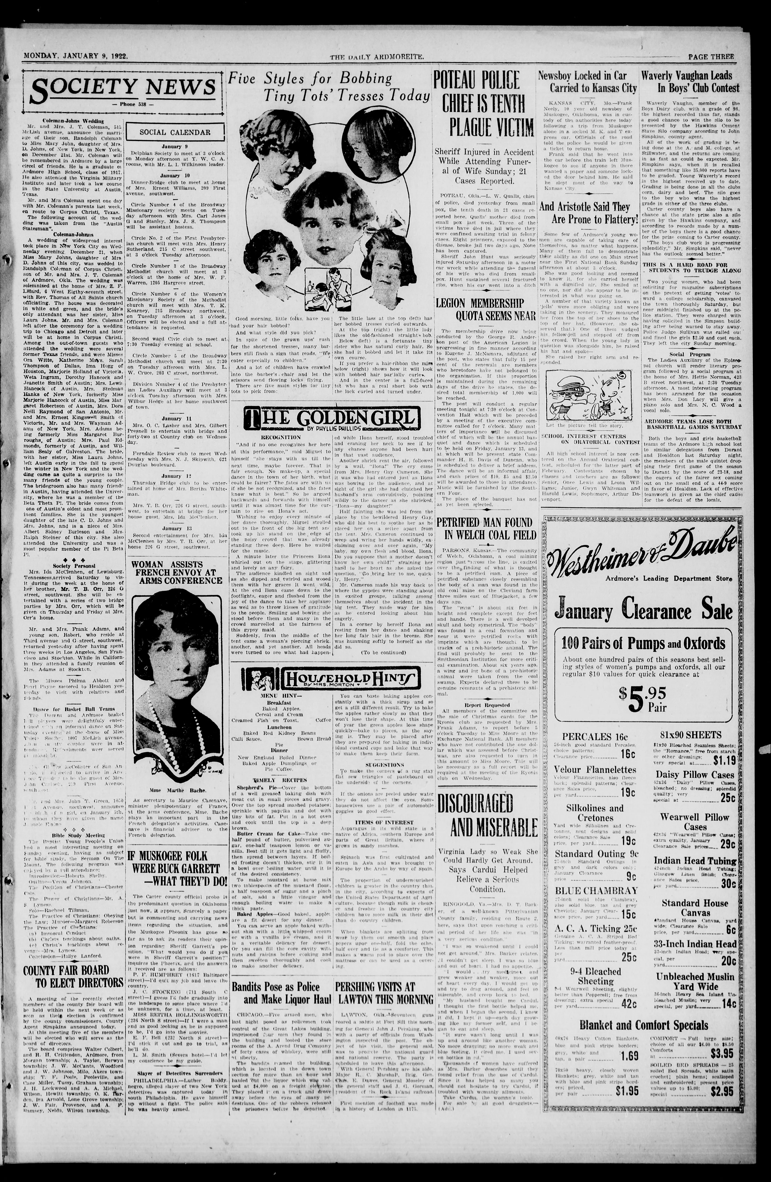 Image 3 of The Daily Ardmoreite (Ardmore, Okla.), January 9, 1922