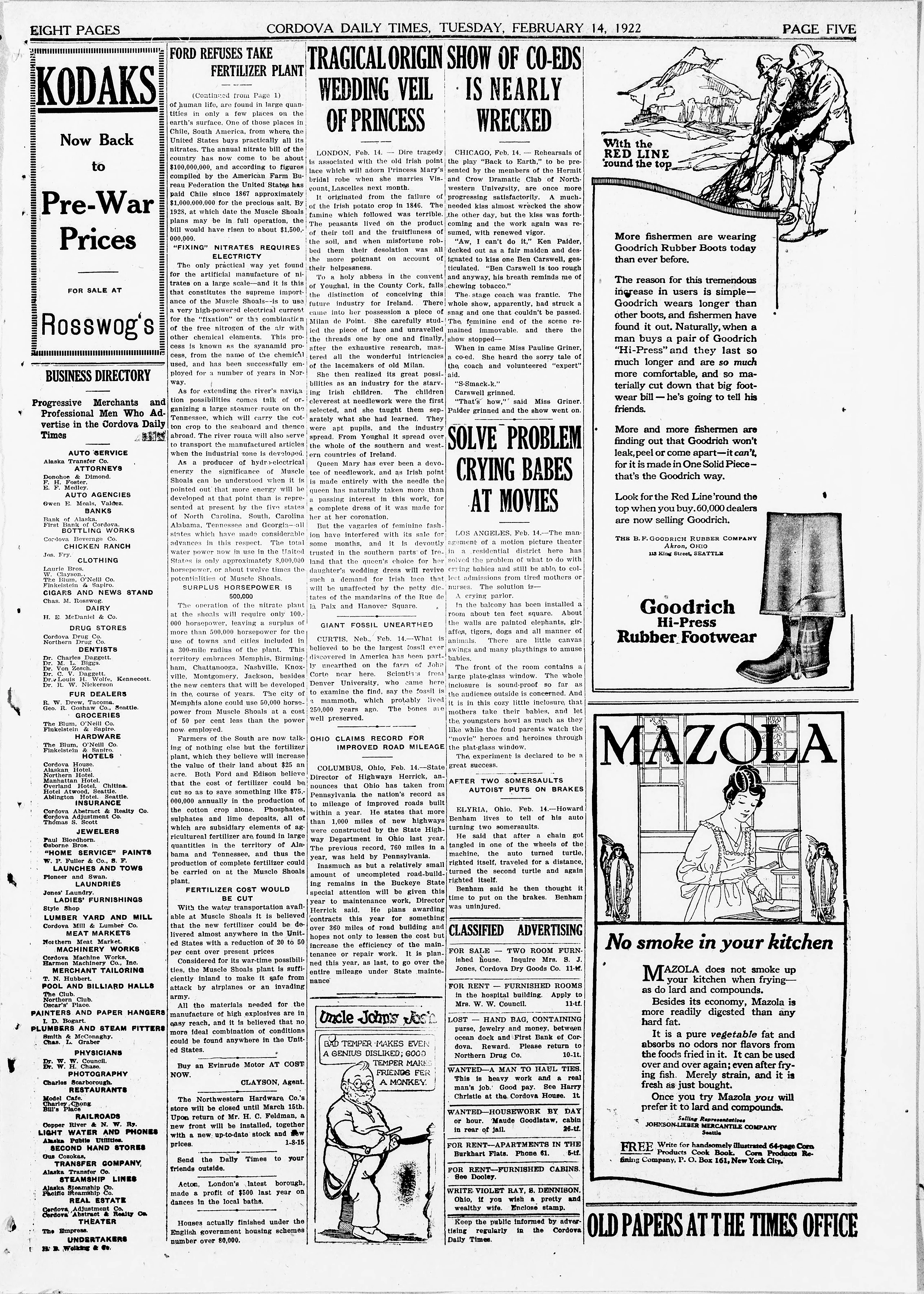 Image 5 of The Cordova daily times (Cordova, Alaska), February 14, 1922
