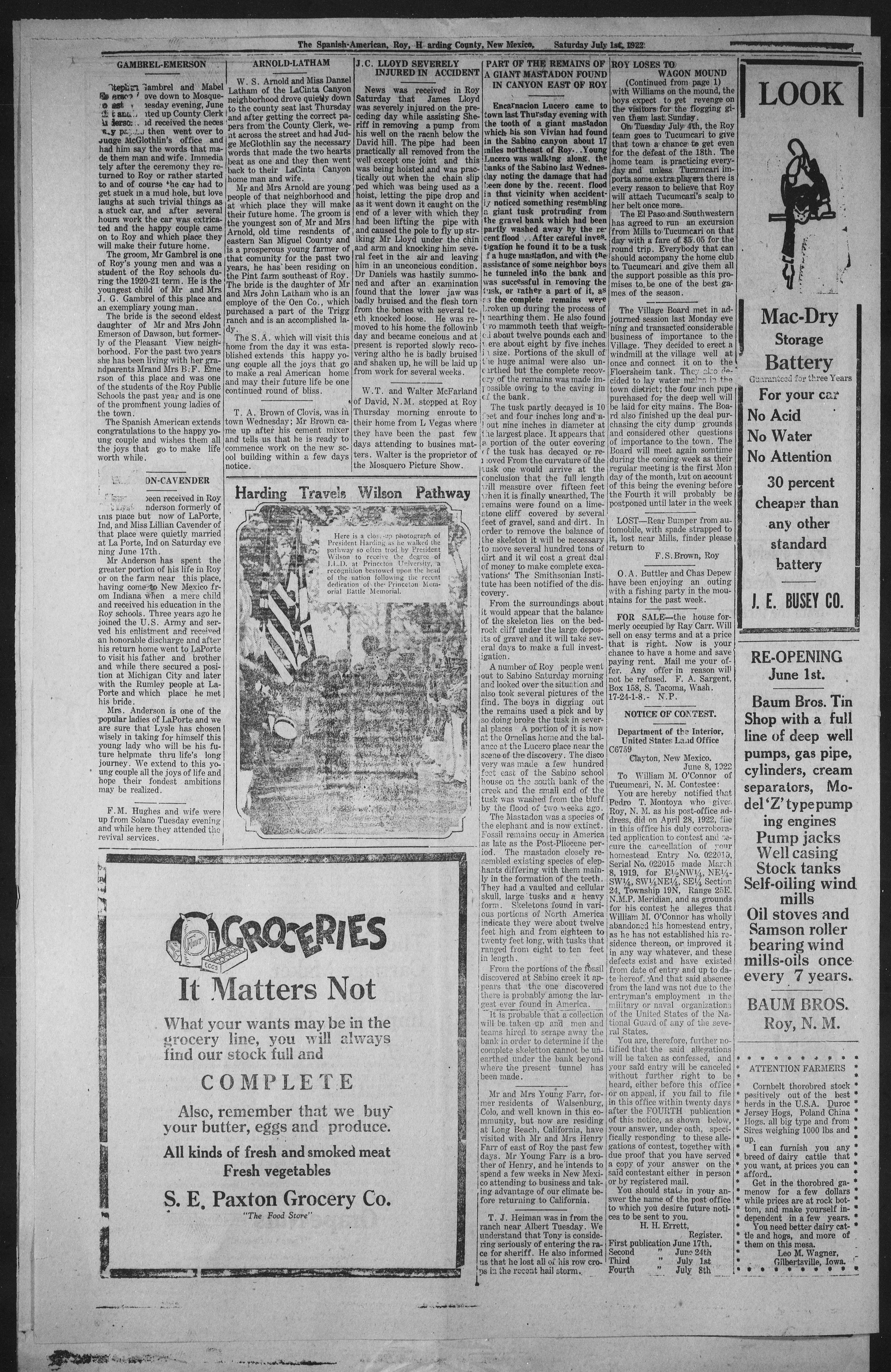 Image 8 of The Spanish American (Roy, Mora Co., N.M.), July 1, 1922