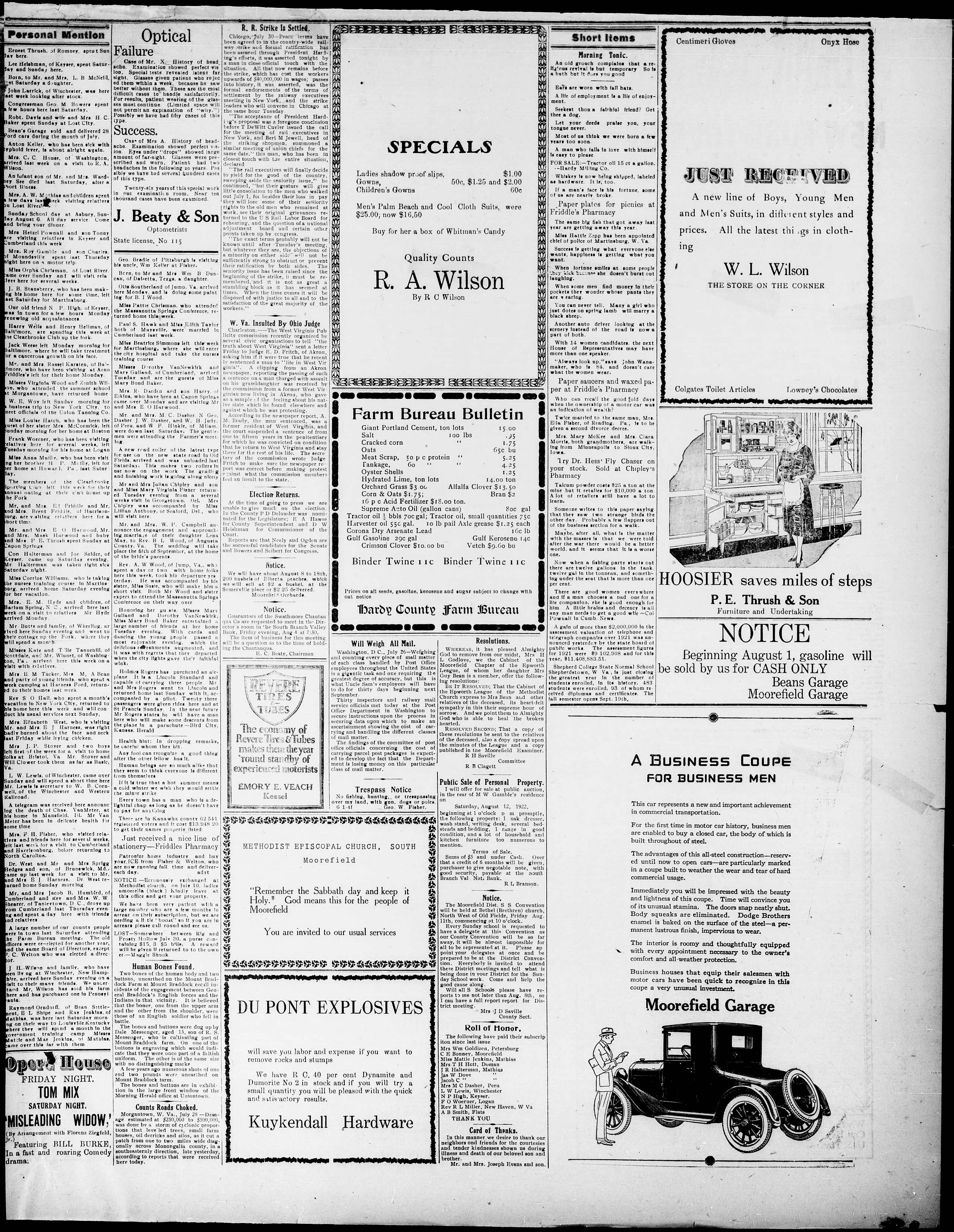 Image 3 of The Moorefield examiner (Moorefield, W. Va.), August 3, 1922