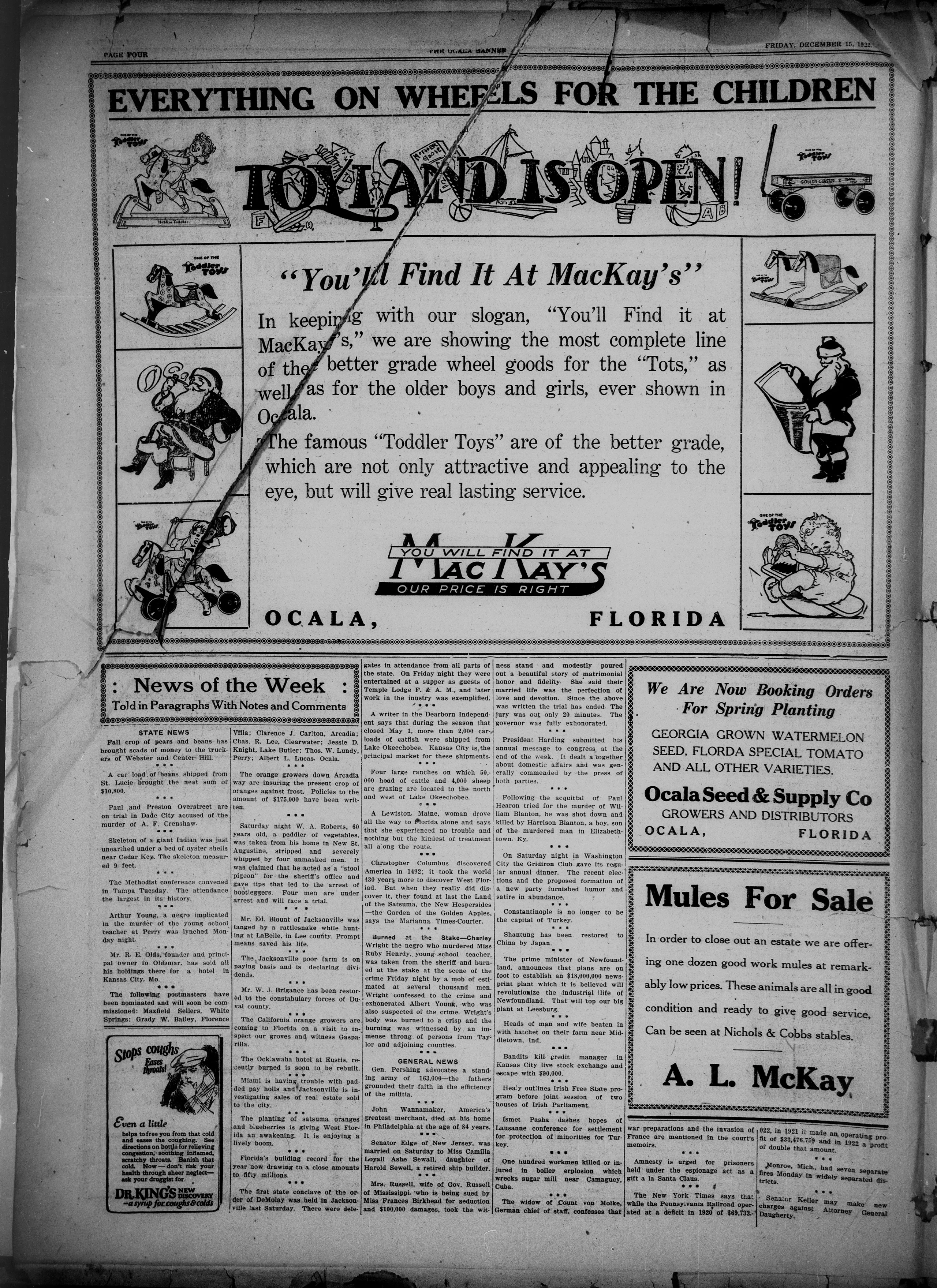Image 8 of The Ocala banner (Ocala, Marion County, Fla.), December 15, 1922