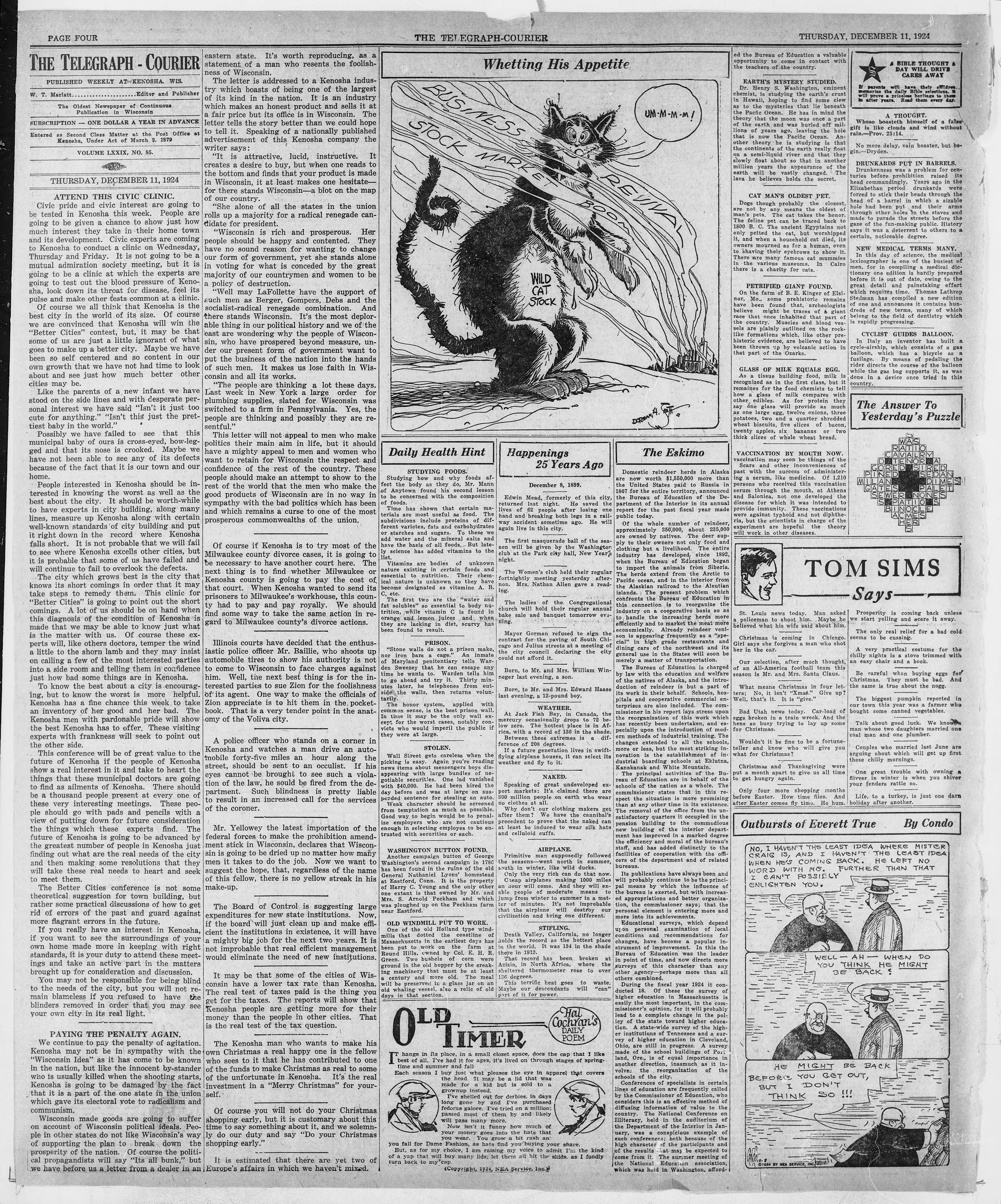 Image 4 of The Telegraph-courier (Kenosha, Wis.), December 11, 1924