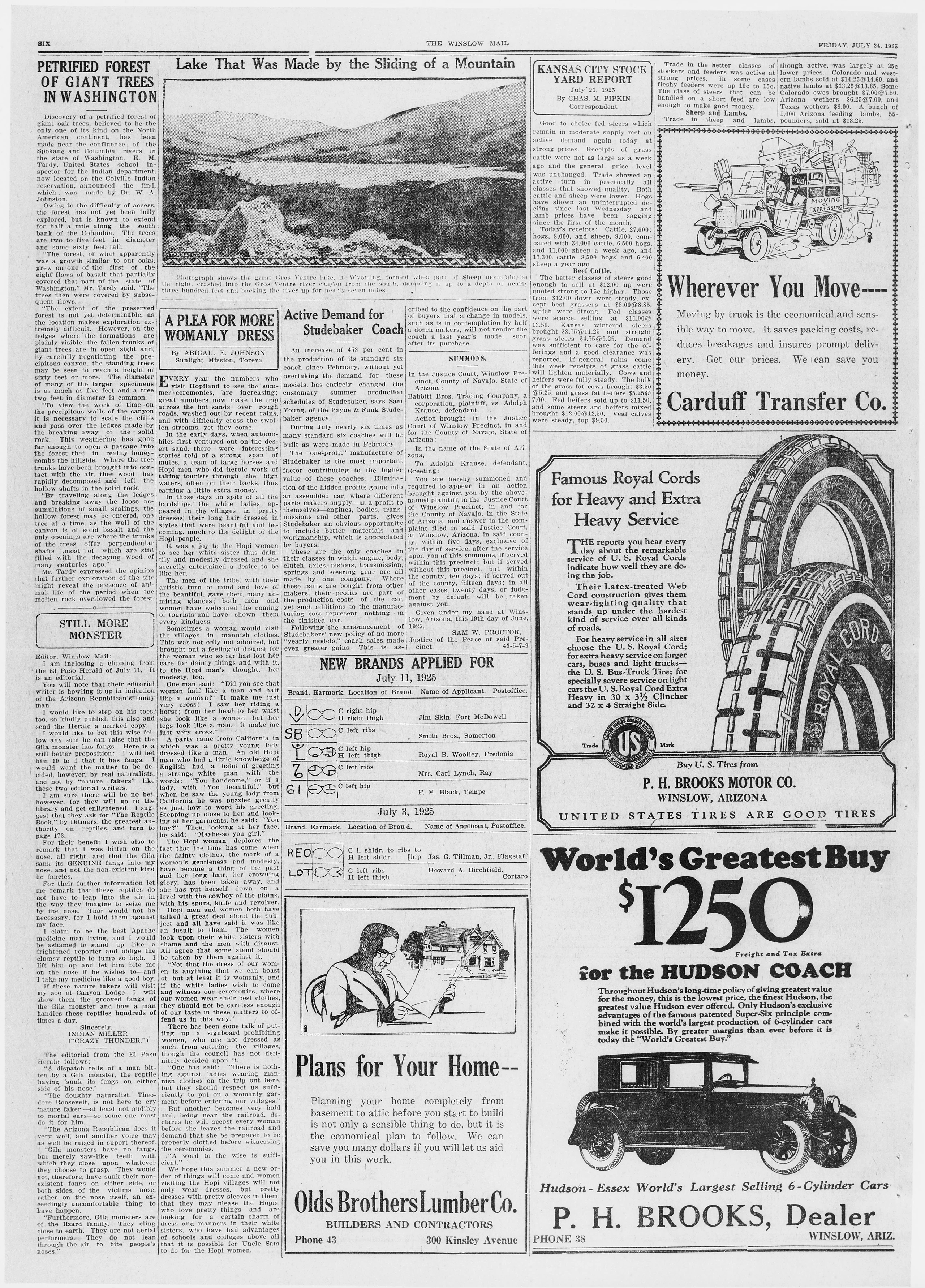 Image 6 of The Winslow mail (Winslow, Ariz.), July 24, 1925