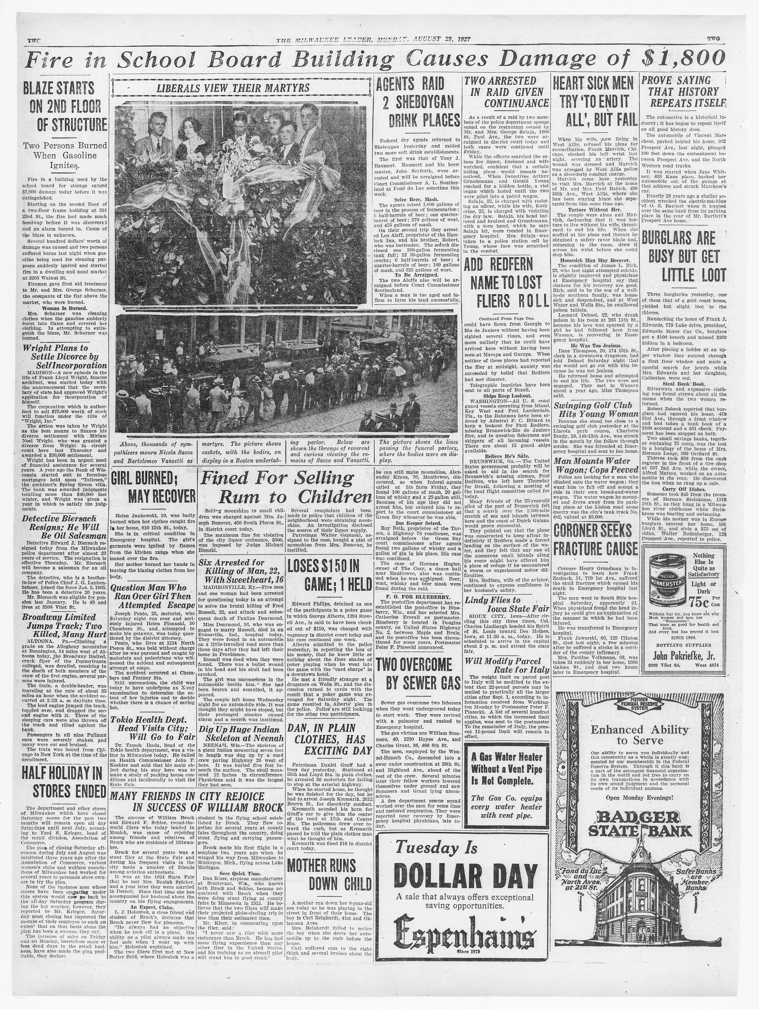 Image 2 of The Milwaukee leader (Milwaukee, Wis.), August 29, 1927, (Mail Edition)