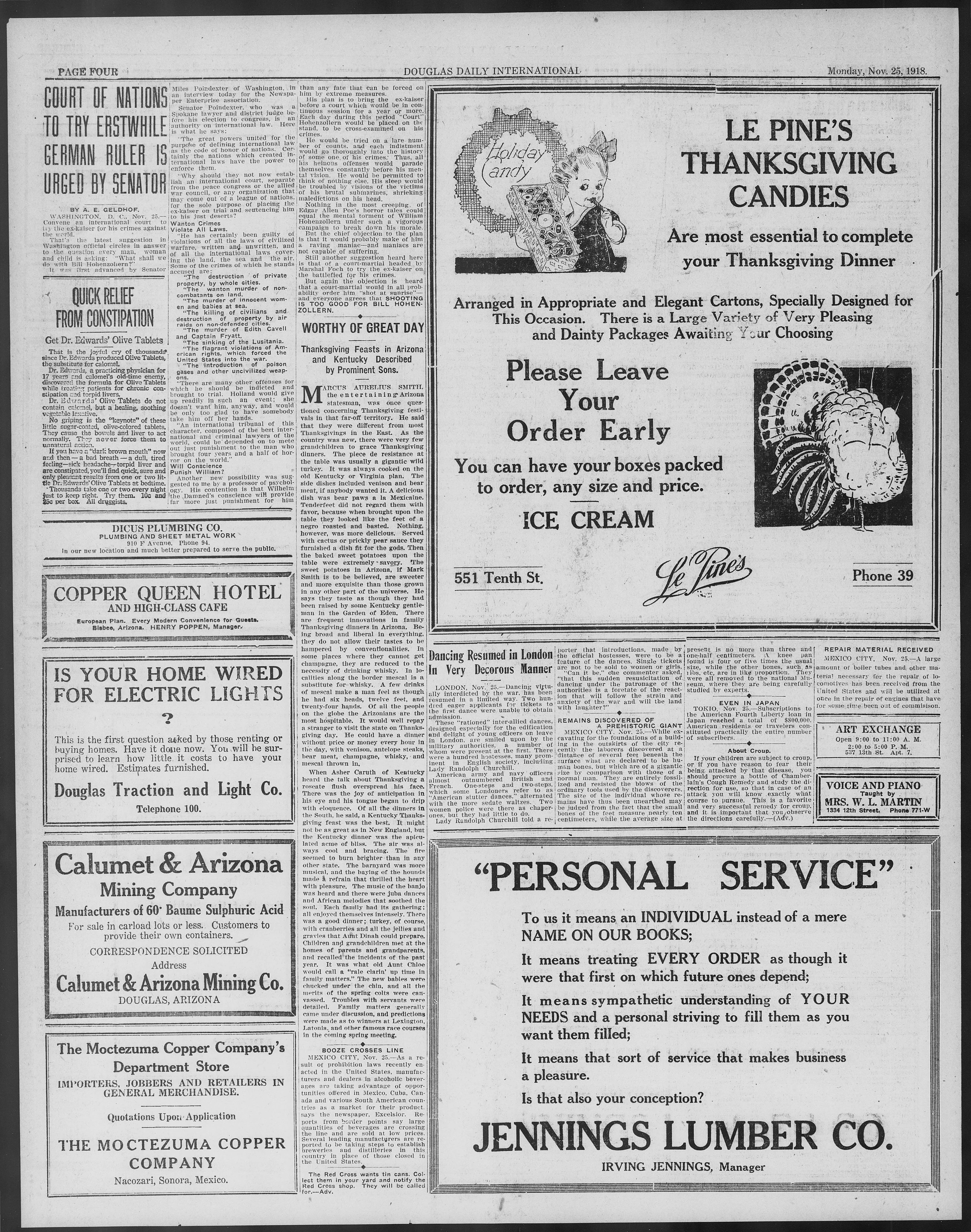 Image 12 of Douglas daily international (Douglas, Ariz.), November 25, 1918, (section 2)
