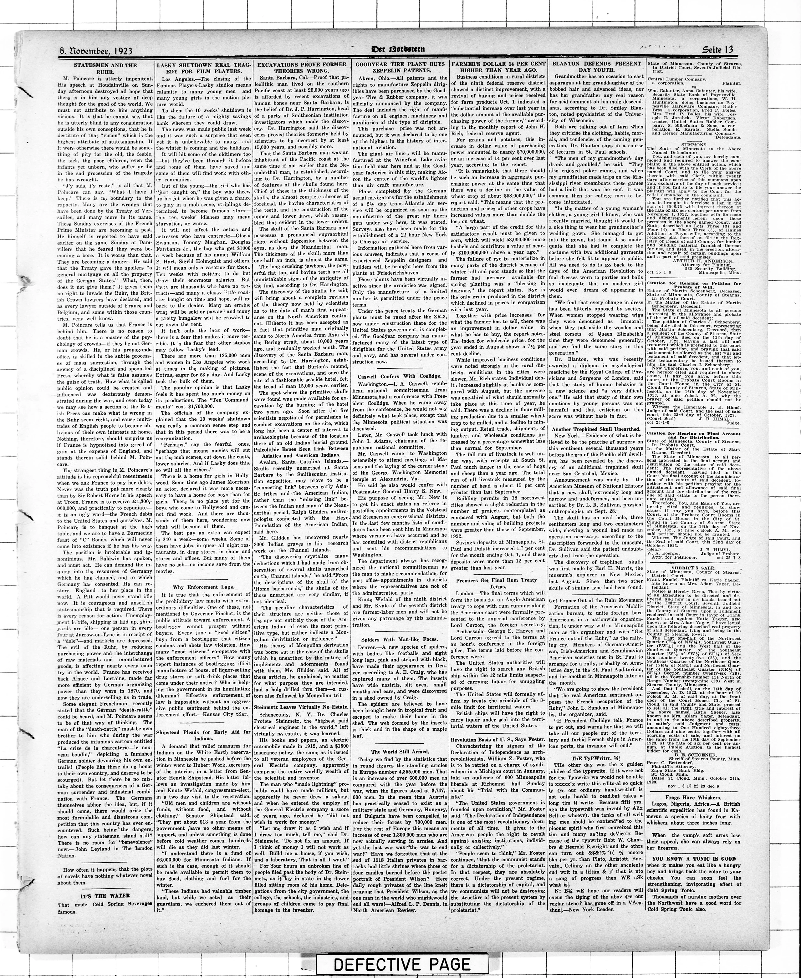 Image 13 of Der Nordstern (St. Cloud, Minn.), November 8, 1923