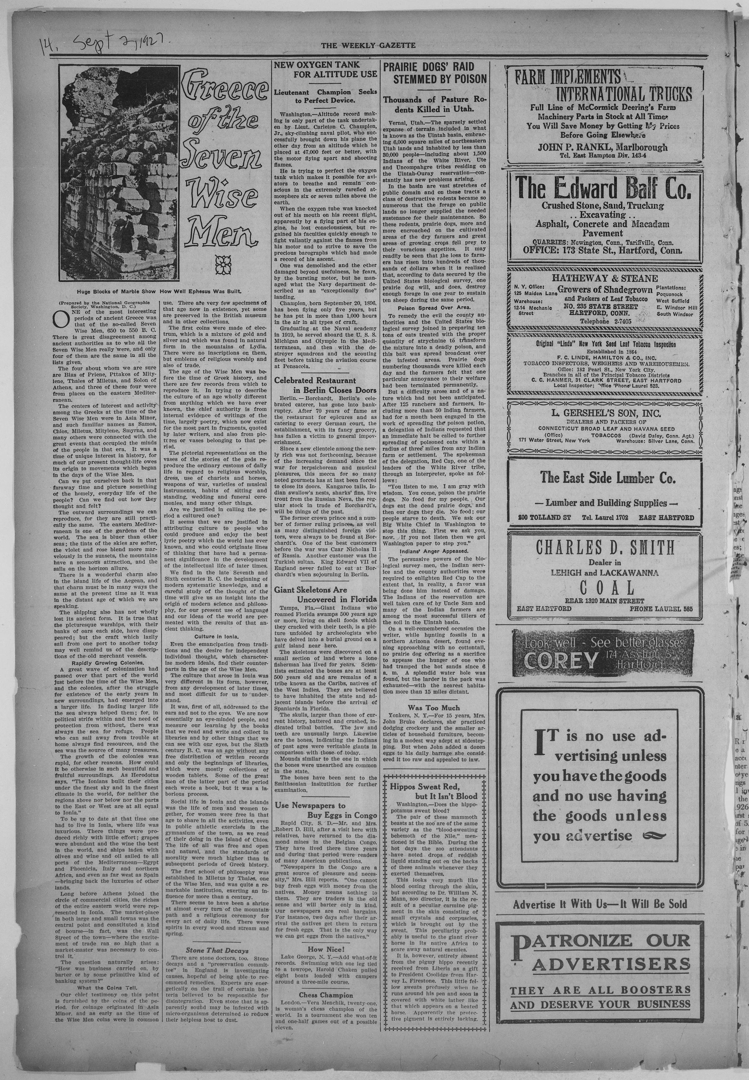 Image 14 of The weekly gazette (East Hartford, CT), September 2, 1927