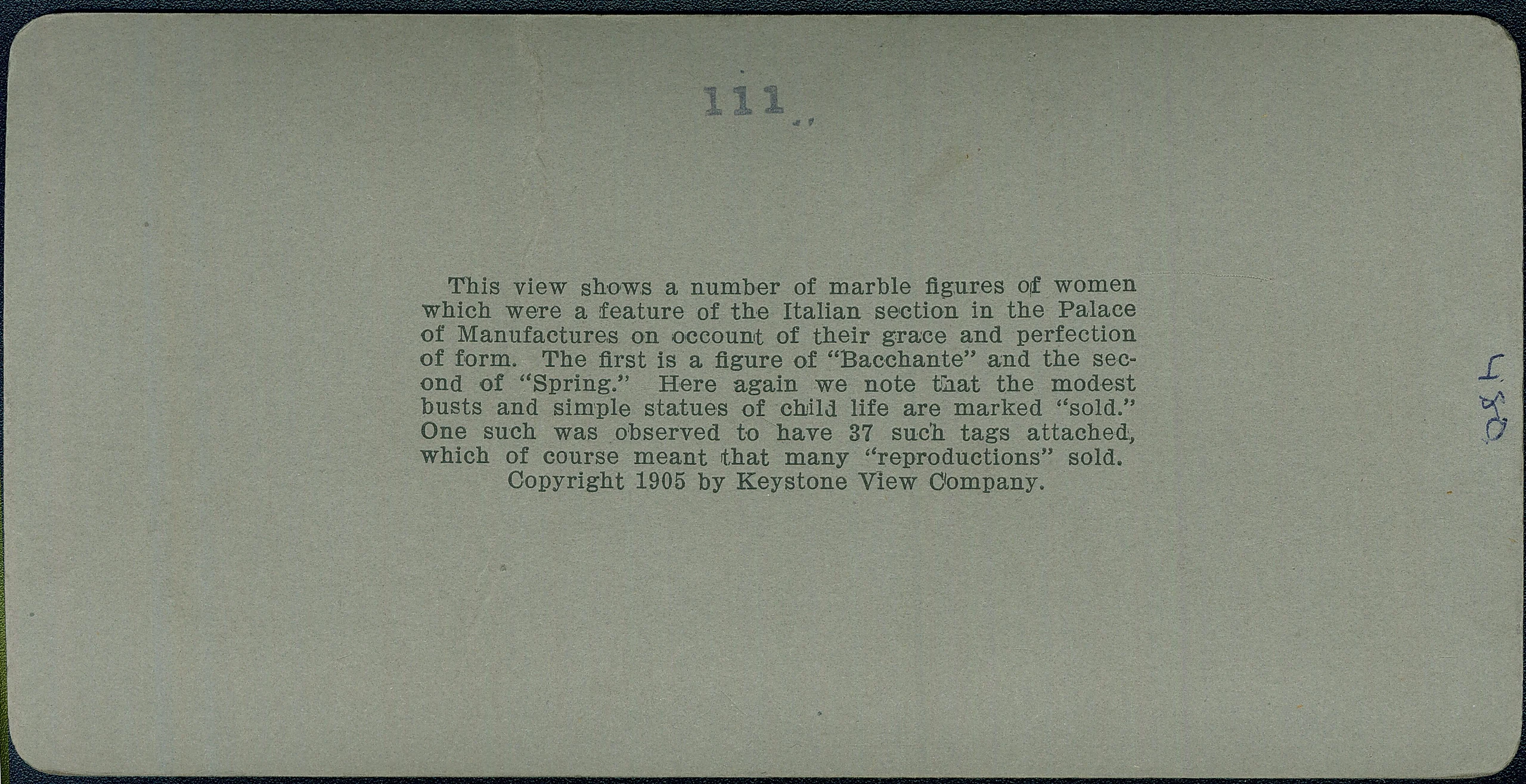 "'Spring' and 'Bacchante,' Italian statuary. Manufactures Building. Louisiana Purchase Exposition, St. Louis, Mo., U.S.A." K15152. (b