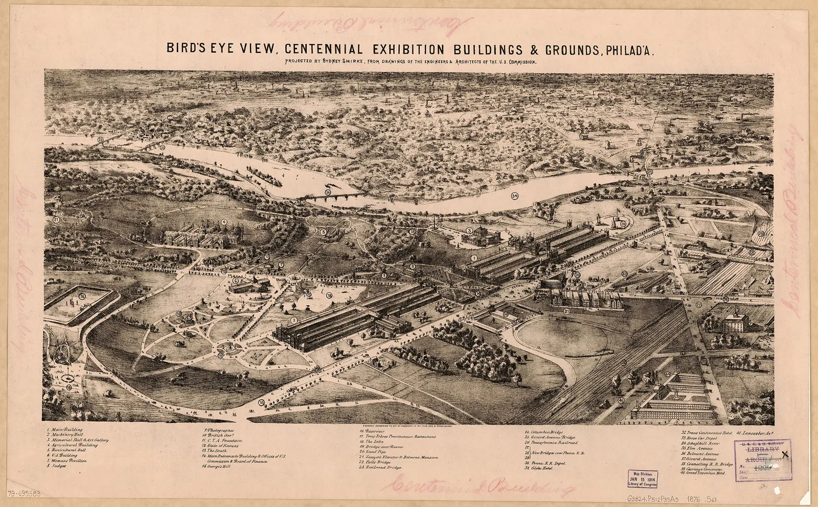 Bird's eye view, centennial exhibition buildings & grounds, Philad'a LOC