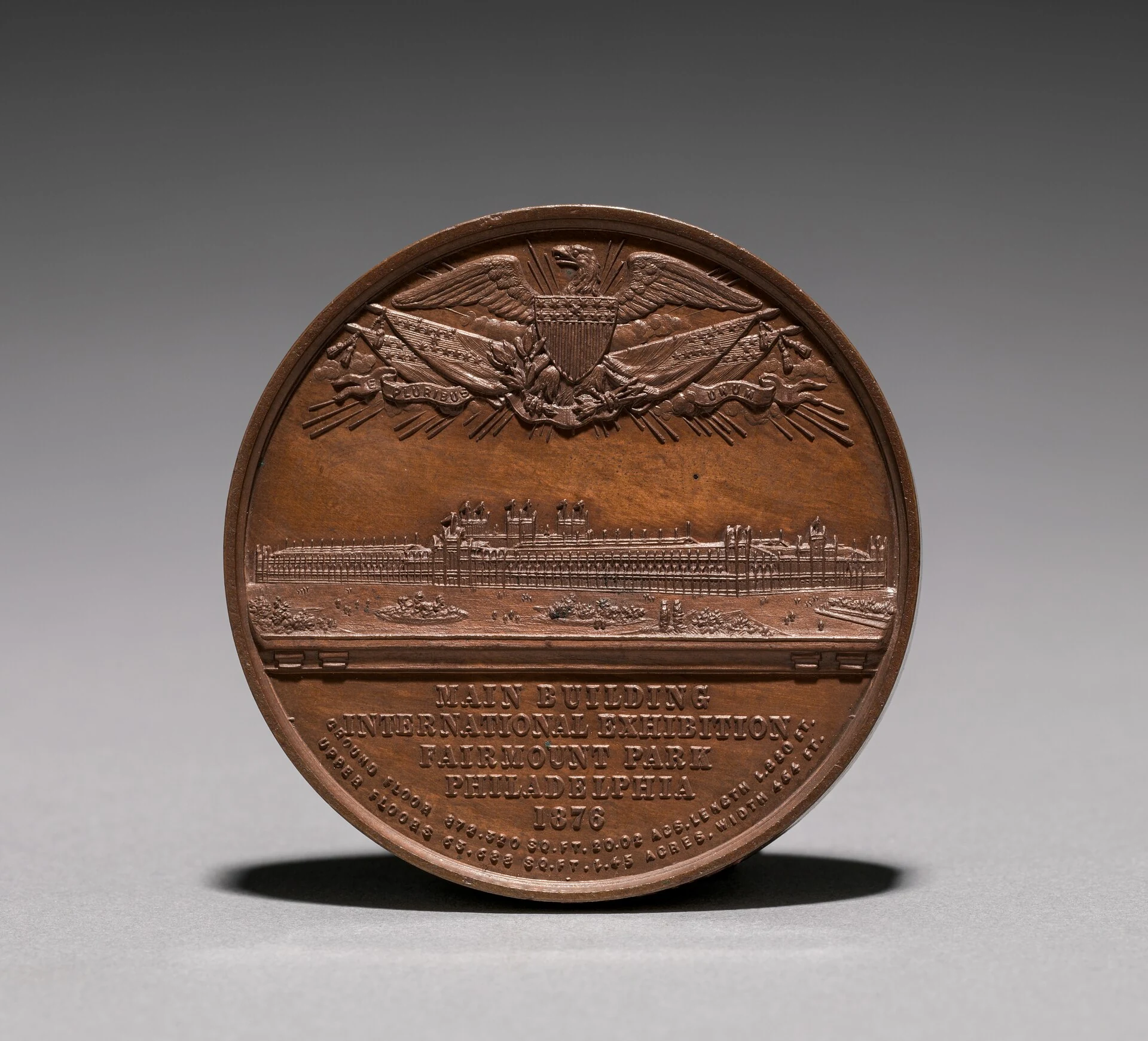 America, 19th century - Medal- Commemorating the Centennial International Exhibition, 1876 (reverse - 1916.1872.b - Clev
