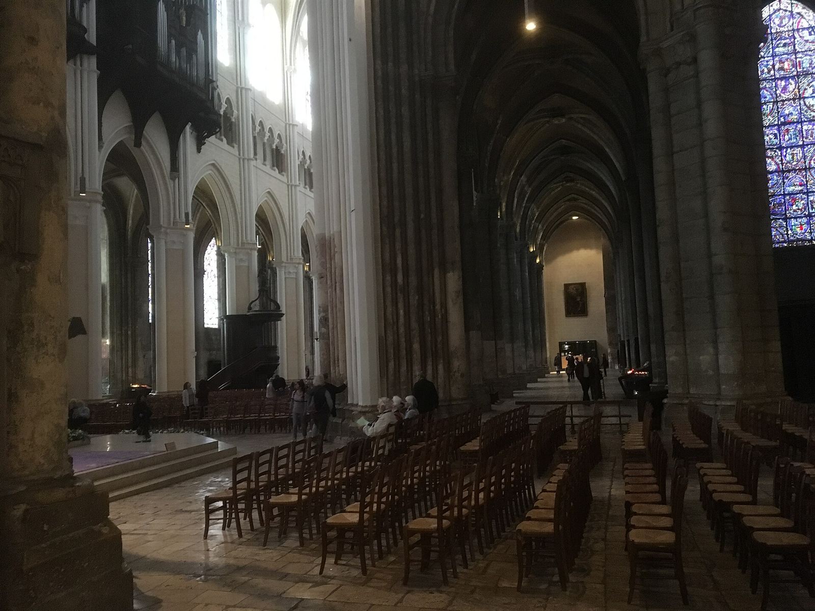 The soaring Gothic nave of Chartres Cathedral, 13th century