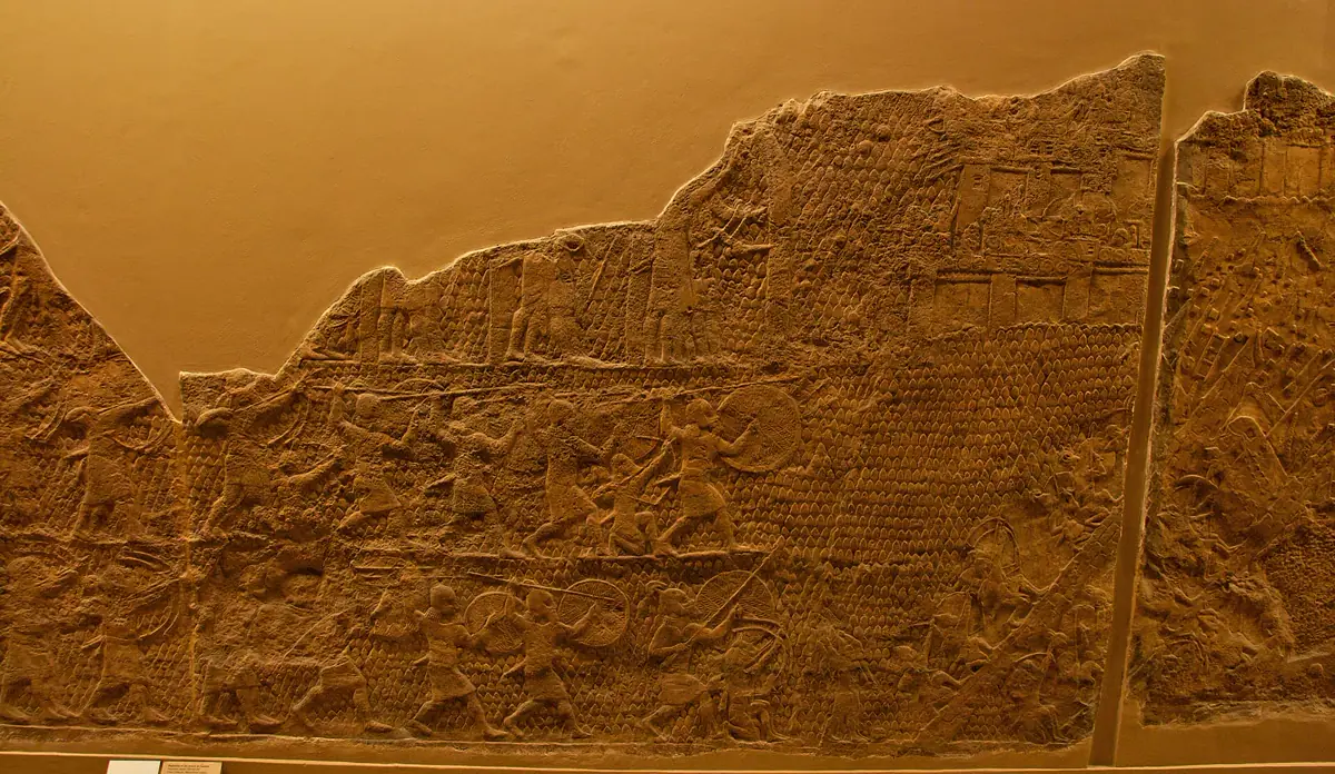 Assyrian palace relief depicting the siege of Lachish