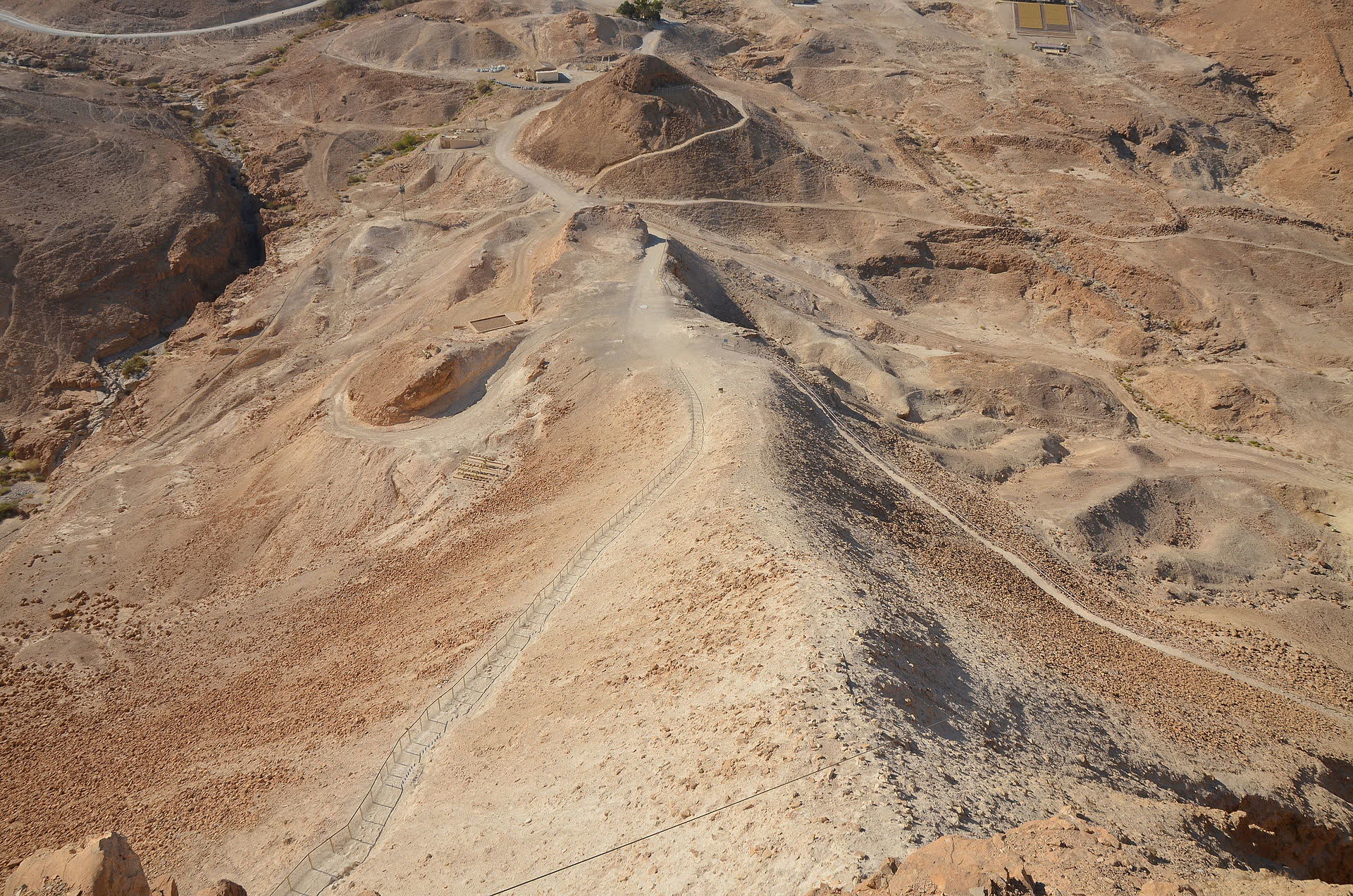 The Roman siege ramp against the western cliff of Masada