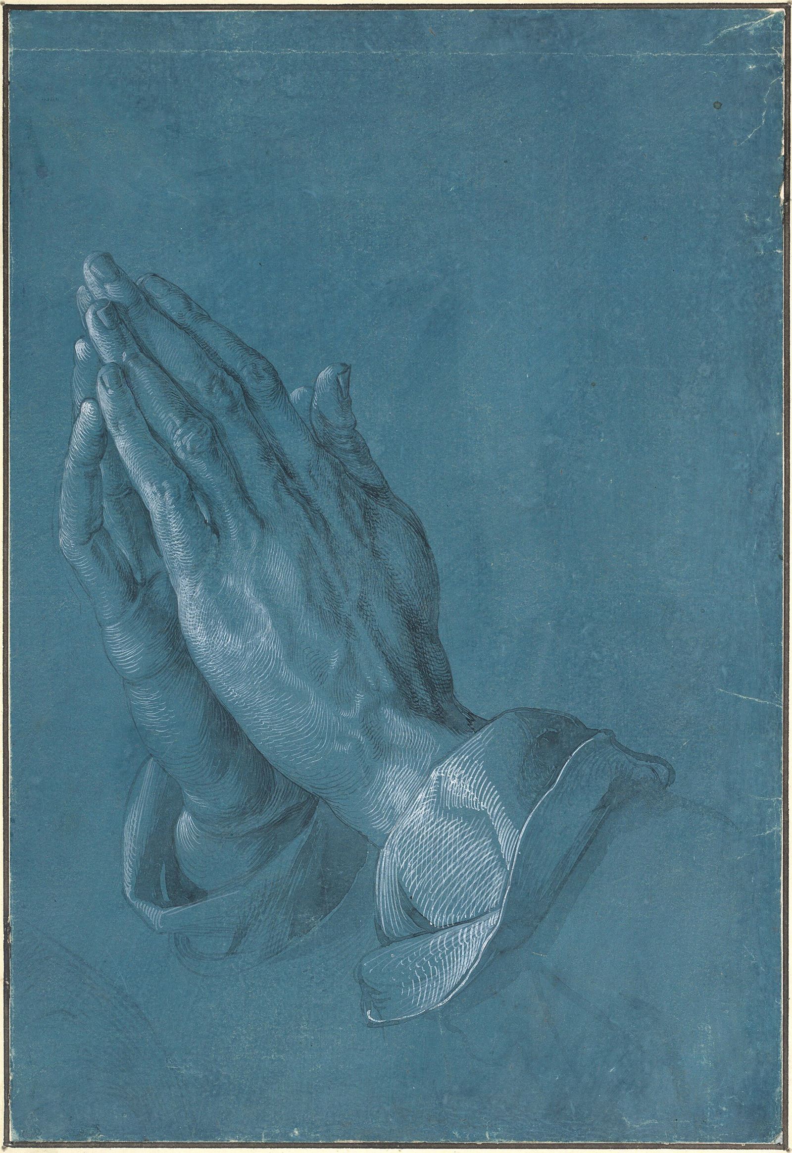 Praying Hands by Albrecht Dürer, 1508 — a brush drawing of two hands joined in prayer