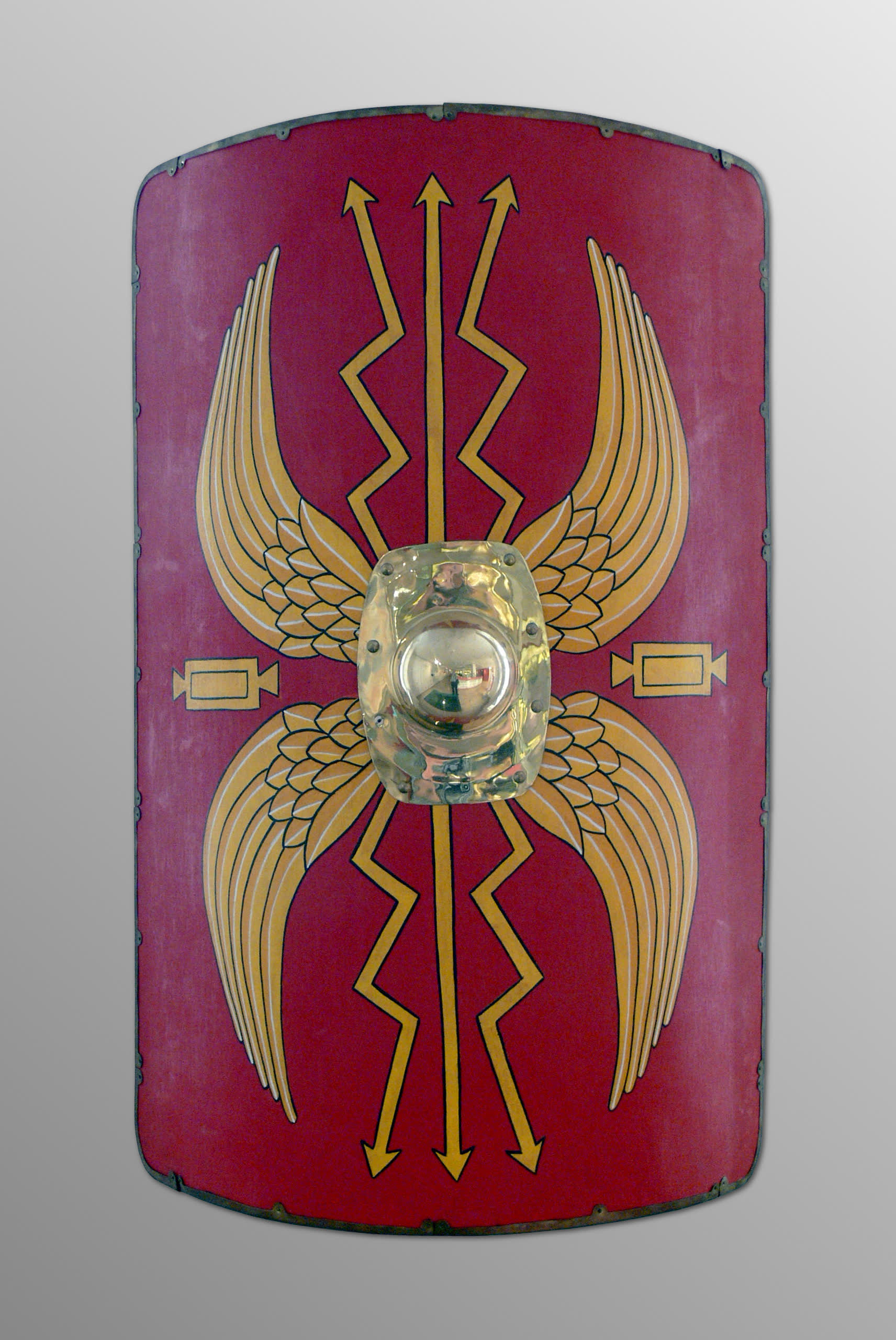 A reconstructed Roman scutum shield