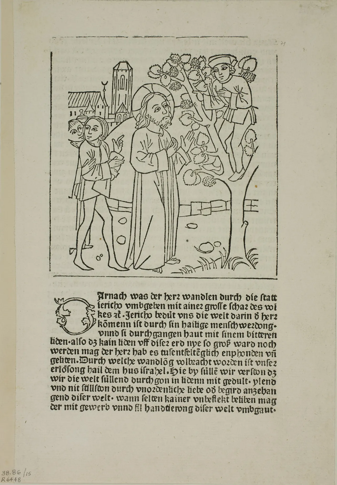 Jesus Calling Zacchaeus from Geistliche Auslegung des Lebens Jesu Christi (The Spiritual Interpretation of the Life of Christ), Plate 15 from Woodcuts from Books of the 15th Century