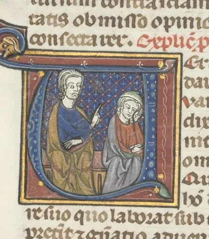 Fol. 247v, Ecclesiastes, historiated initial V, Solomon teaching