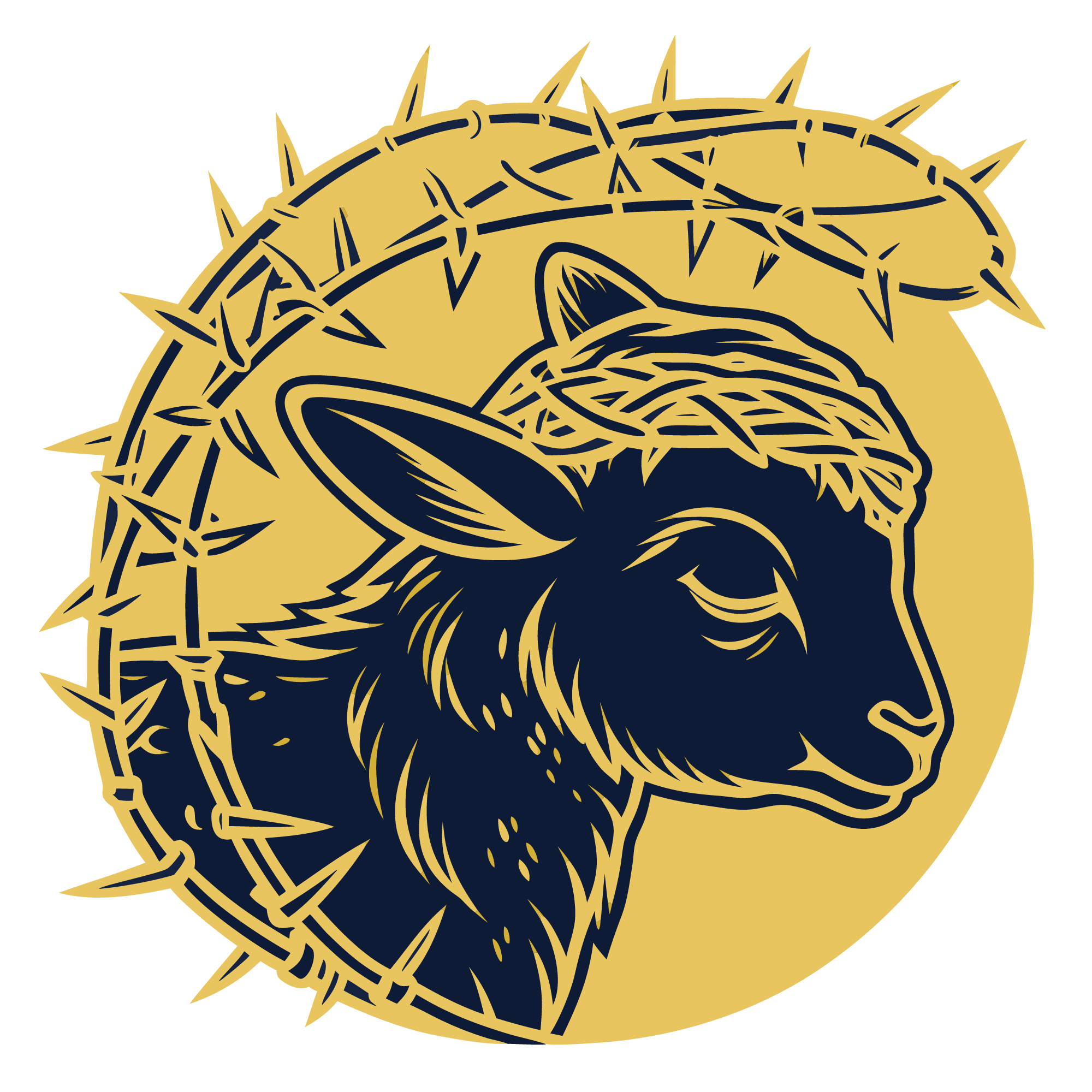 The Veiled Lamb — mark, navy (for light grounds)