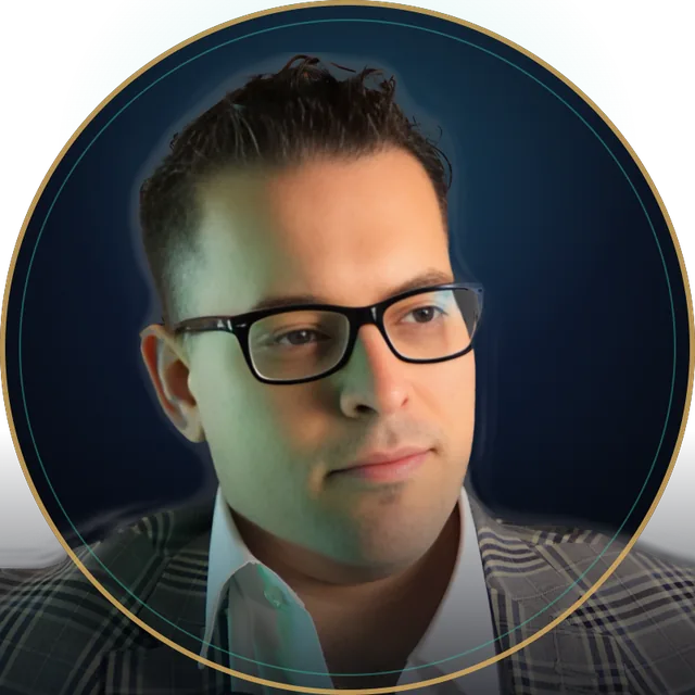 Headshot — gold ring avatar