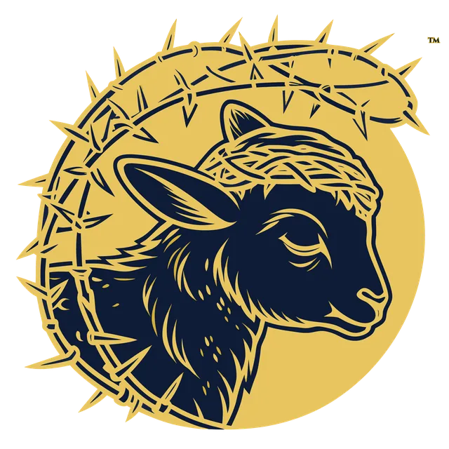 The Veiled Lamb™ — mark, navy (for light grounds)